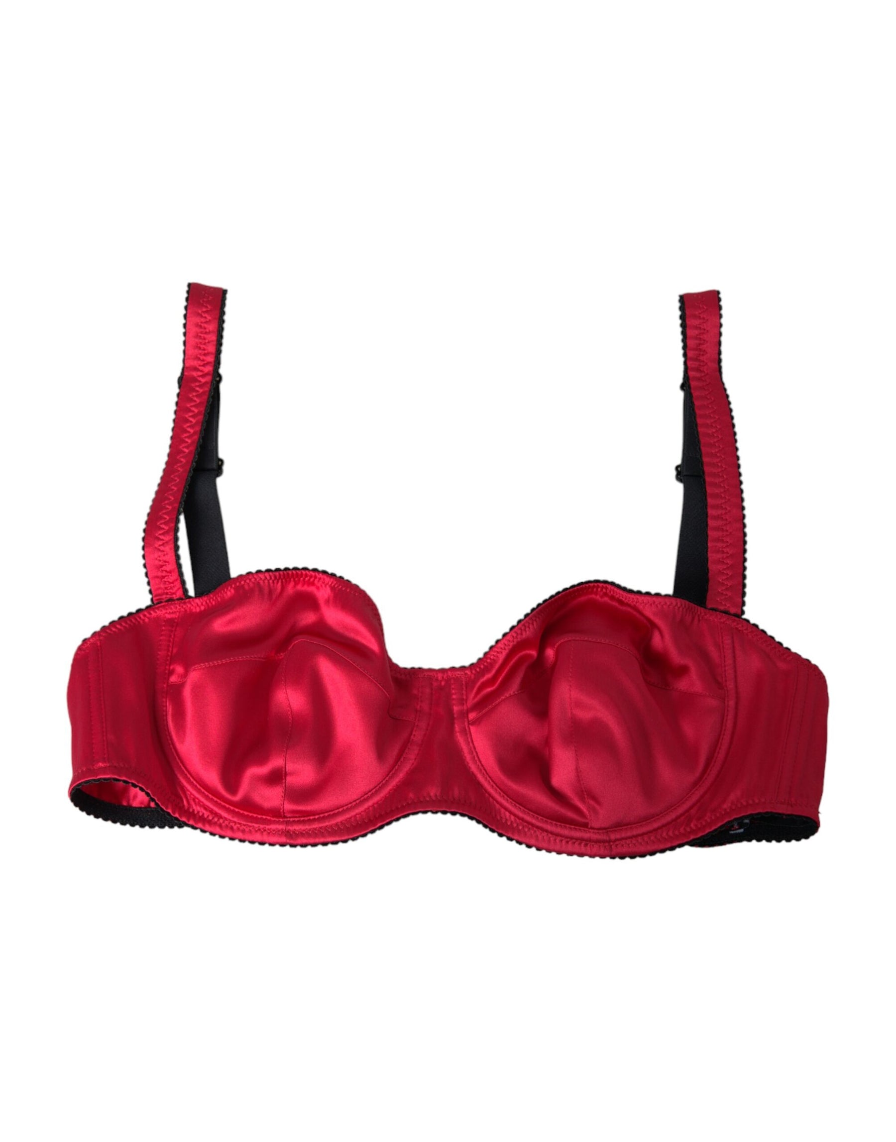 Dolce & Gabbana Bordeaux Silk Stretch Balconcino Bra Underwear | Regal Royce