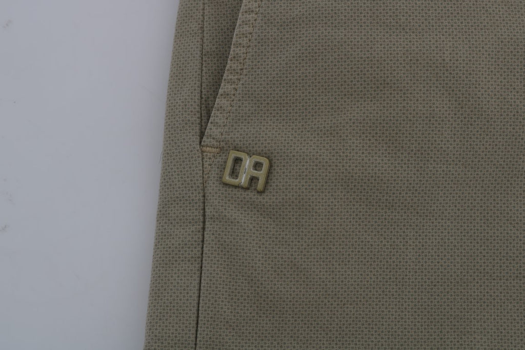 Daniele Alessandrini Beige Cotton Stretch Slim Fit Chinos