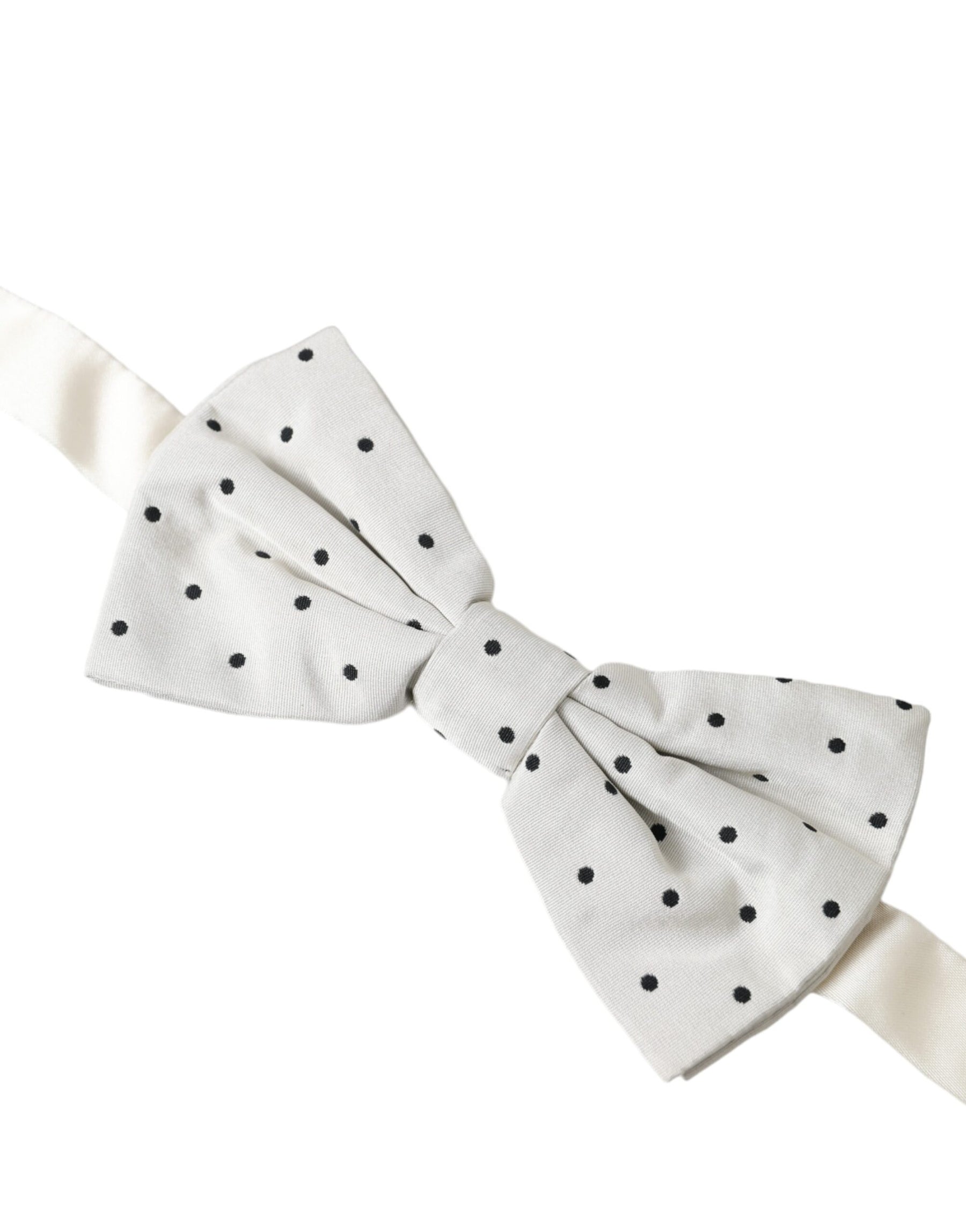 Dolce & Gabbana White Black Polka Dot Polyester Bow Tie Men | Regal Royce