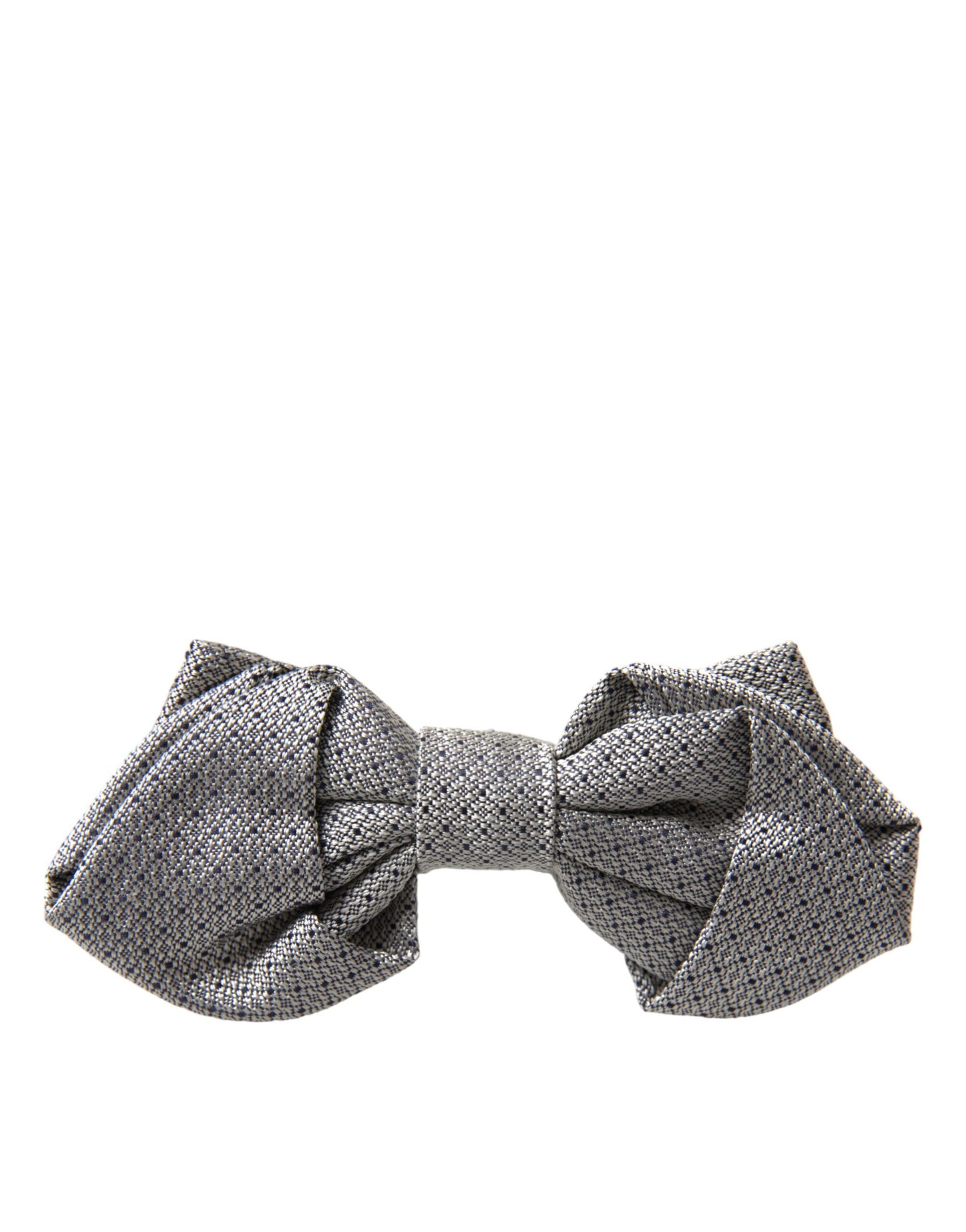 Dolce & Gabbana Gray Silk Adjustable Neck Men Bow Tie | Regal Royce
