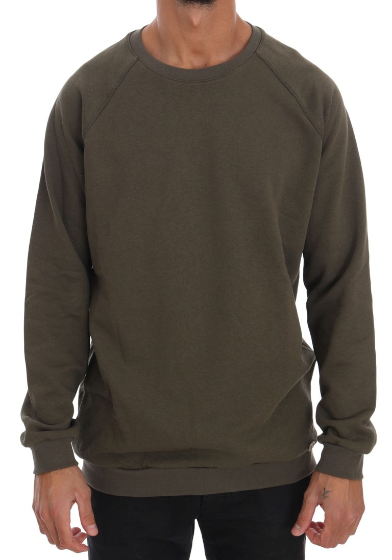 Daniele Alessandrini Green Crewneck Cotton Sweater | Regal Royce