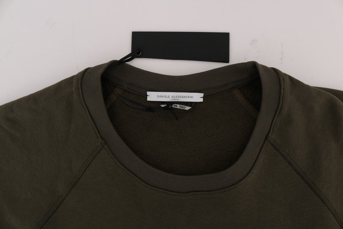Daniele Alessandrini Green Crewneck Cotton Sweater | Regal Royce