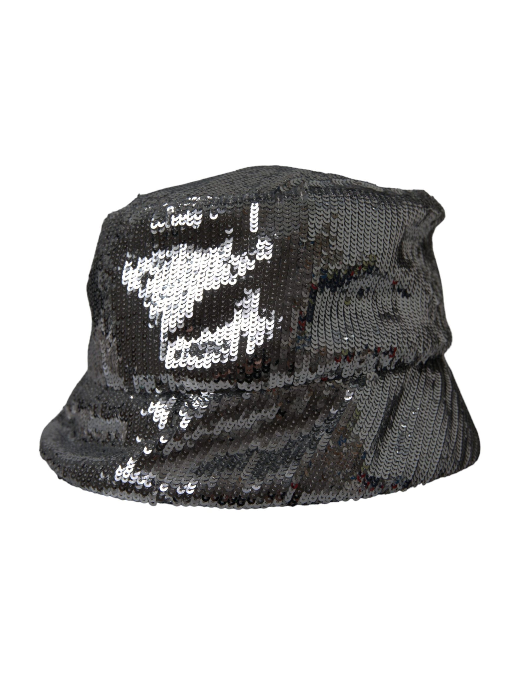 Dolce & Gabbana Silver Sequined Nylon Bucket Hat Men | Regal Royce