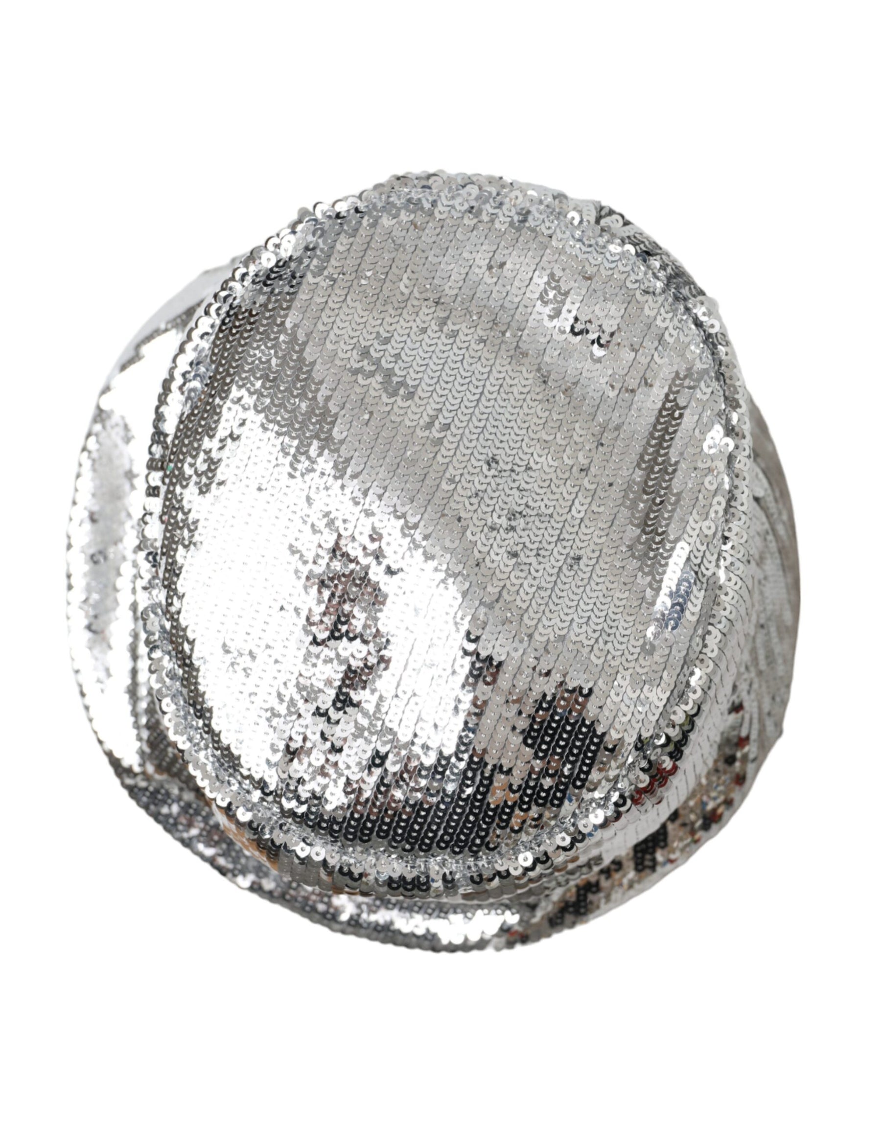 Dolce & Gabbana Silver Sequined Nylon Bucket Hat Men | Regal Royce