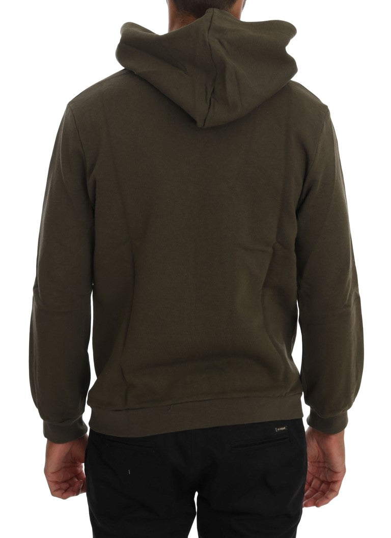 Daniele Alessandrini Green Pullover Hodded Cotton Sweater | Regal Royce