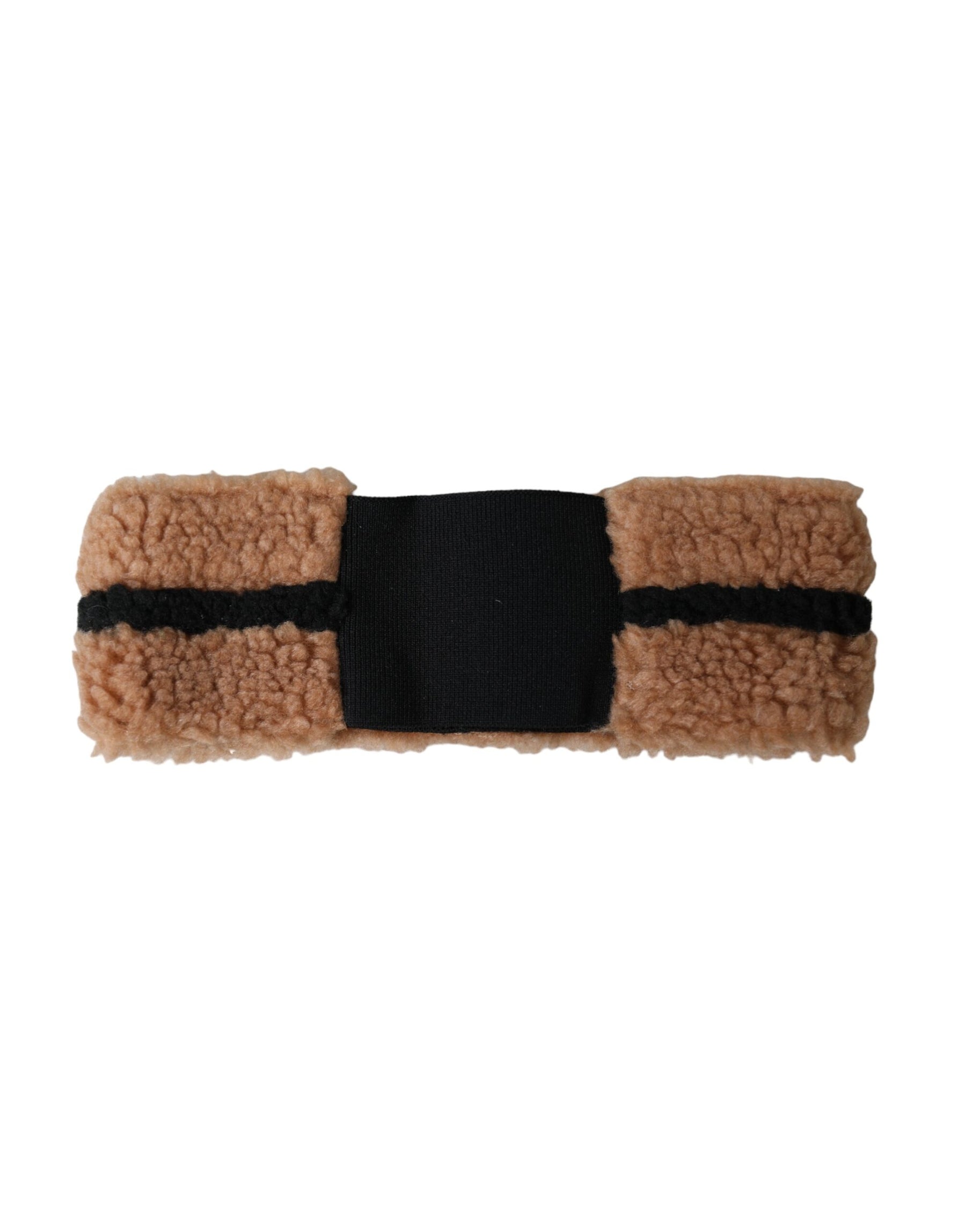 Dolce & Gabbana Brown Black Fleece Wool Head Band Hat Men | Regal Royce