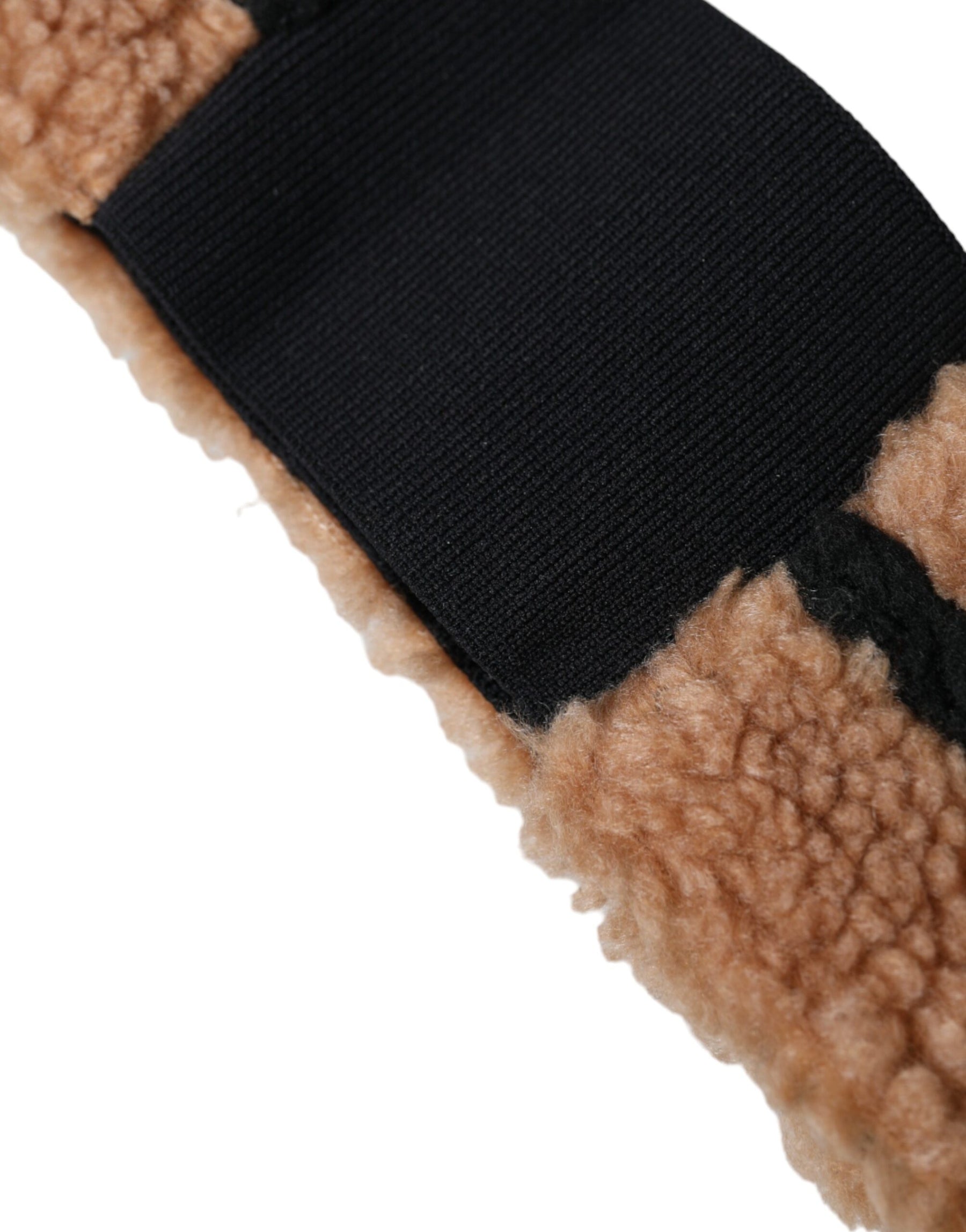 Dolce & Gabbana Brown Black Fleece Wool Head Band Hat Men | Regal Royce