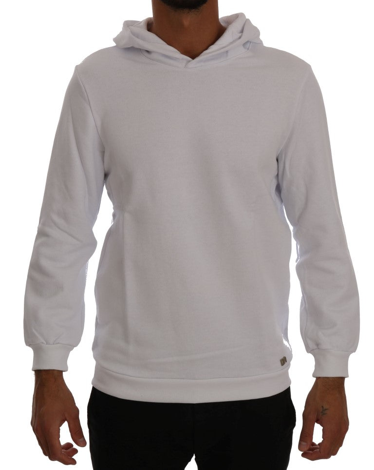 Daniele Alessandrini White Pullover Hodded Cotton Sweater | Regal Royce