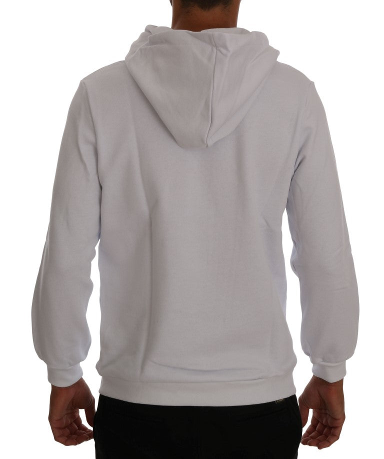 Daniele Alessandrini White Pullover Hodded Cotton Sweater | Regal Royce