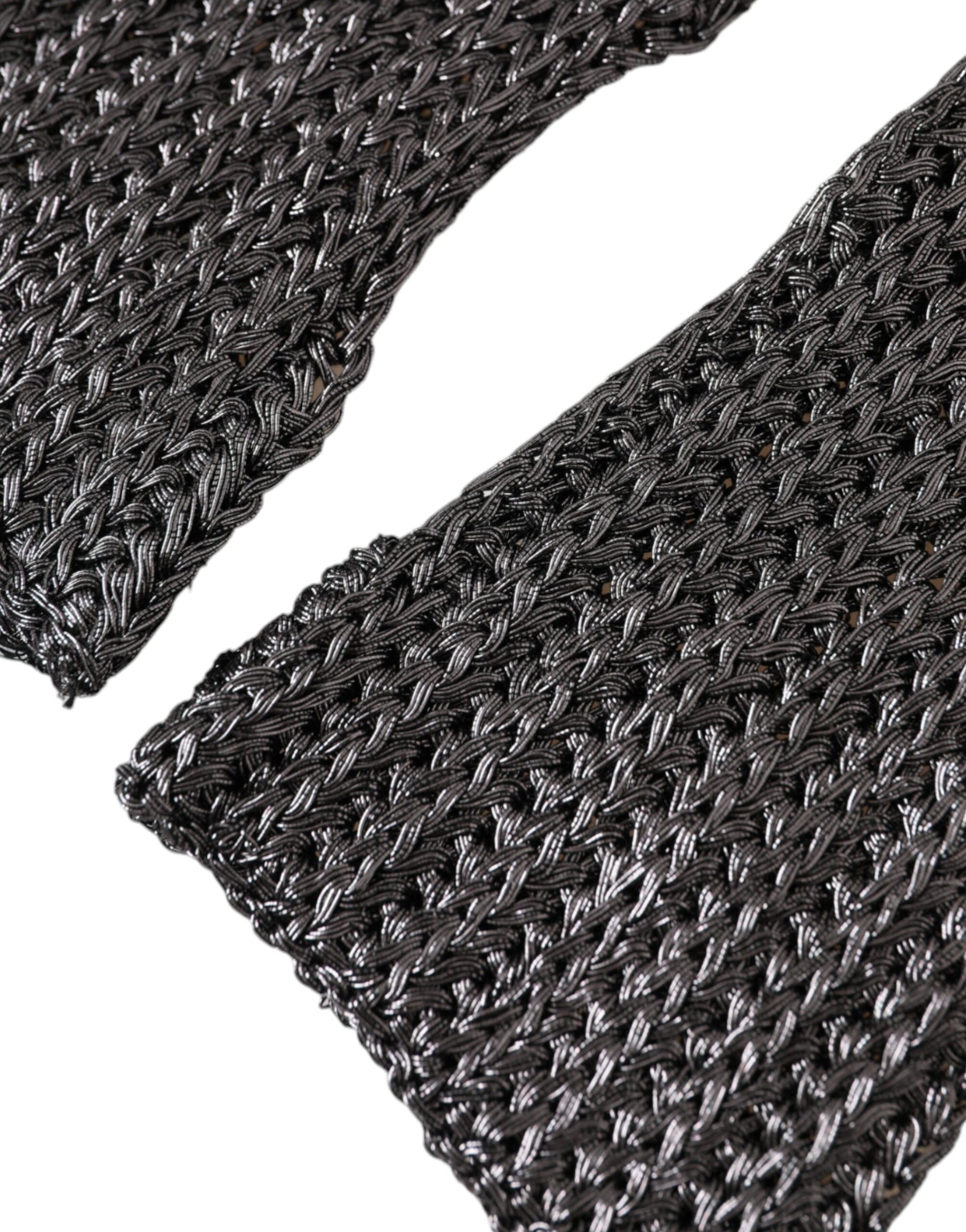 Dolce & Gabbana Gray Viscose Knitted Finger Less Gloves | Regal Royce