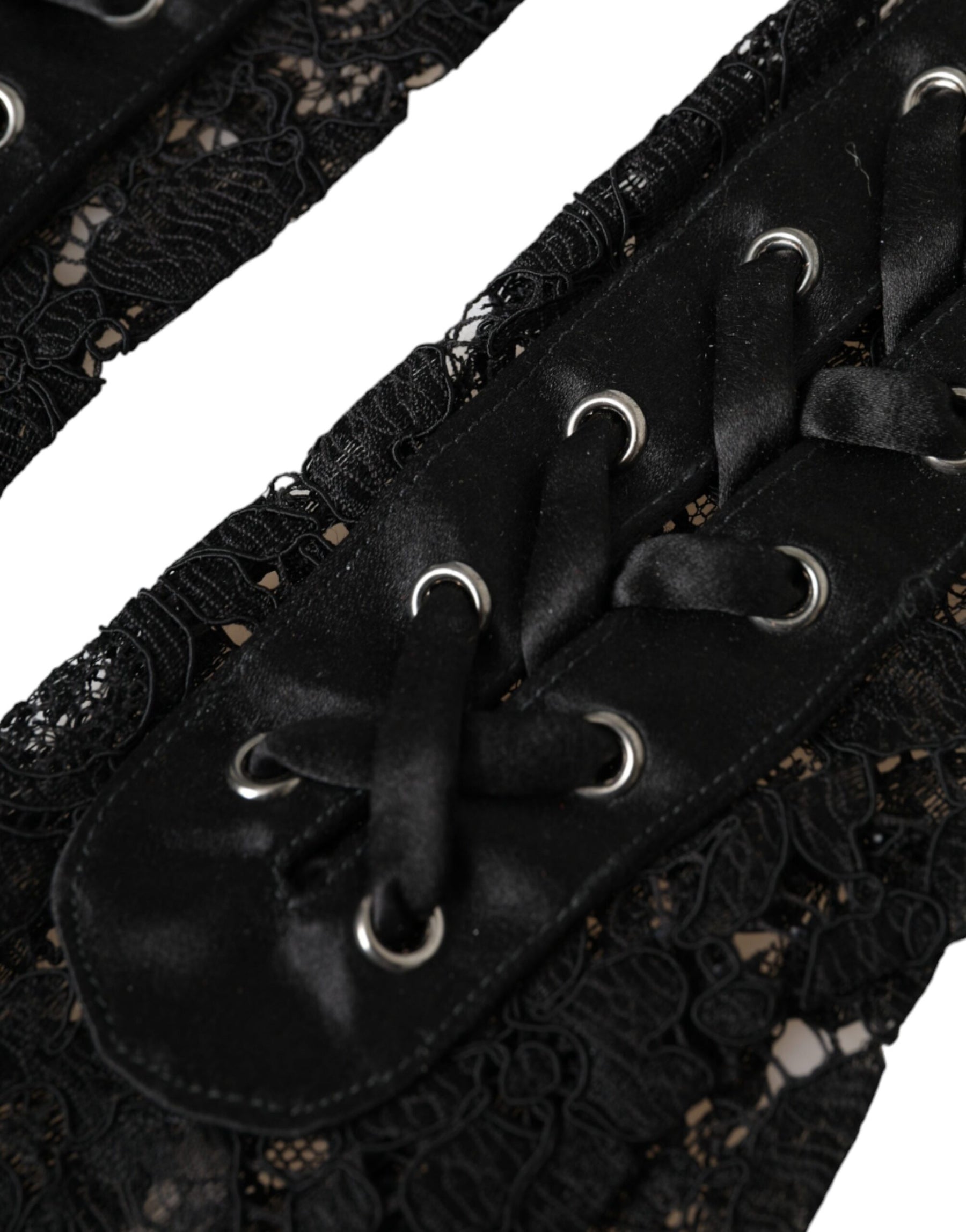 Dolce & Gabbana Black Taormina Lace Elbow Length Gloves | Regal Royce