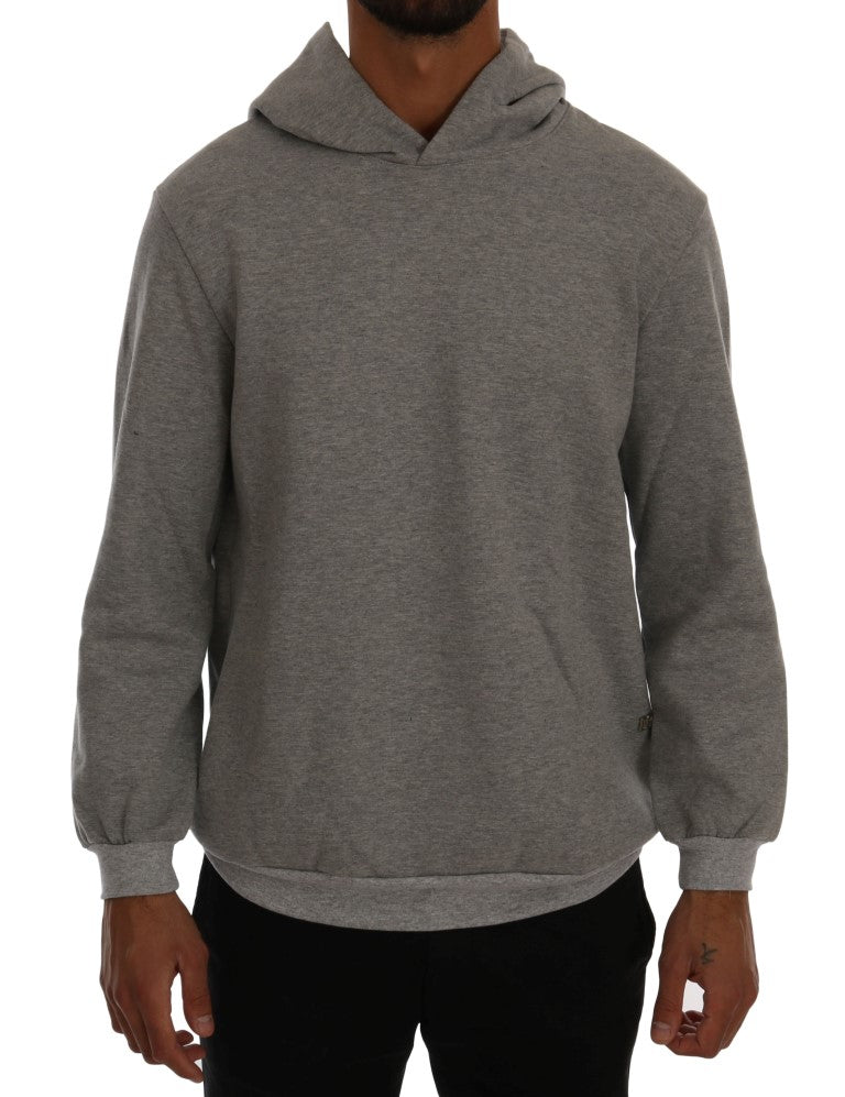 Daniele Alessandrini Gray Pullover Hodded Cotton Sweater | Regal Royce