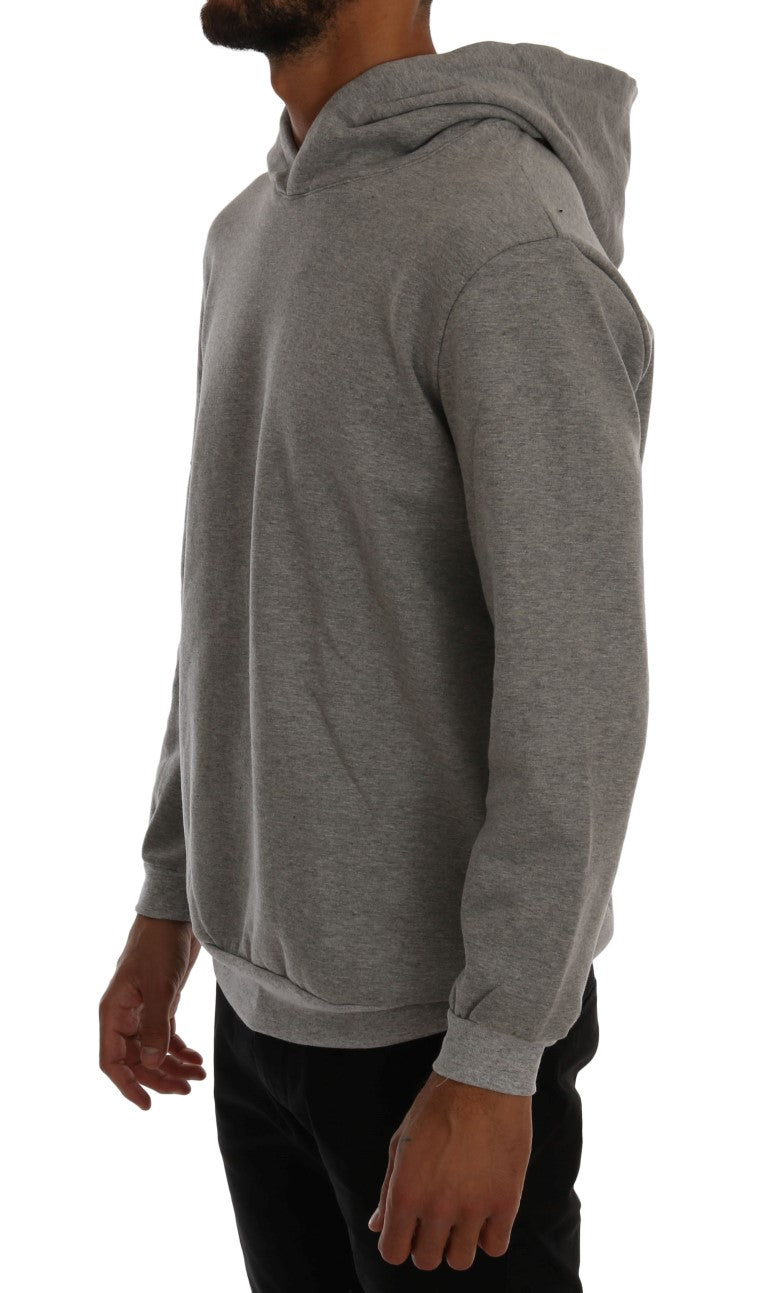 Daniele Alessandrini Gray Pullover Hodded Cotton Sweater | Regal Royce