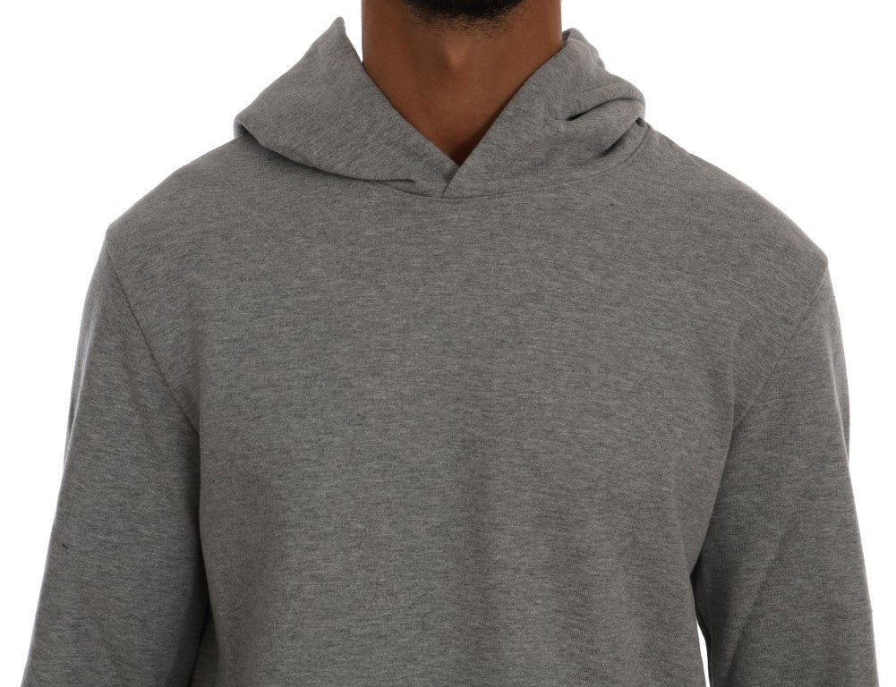 Daniele Alessandrini Gray Pullover Hodded Cotton Sweater | Regal Royce