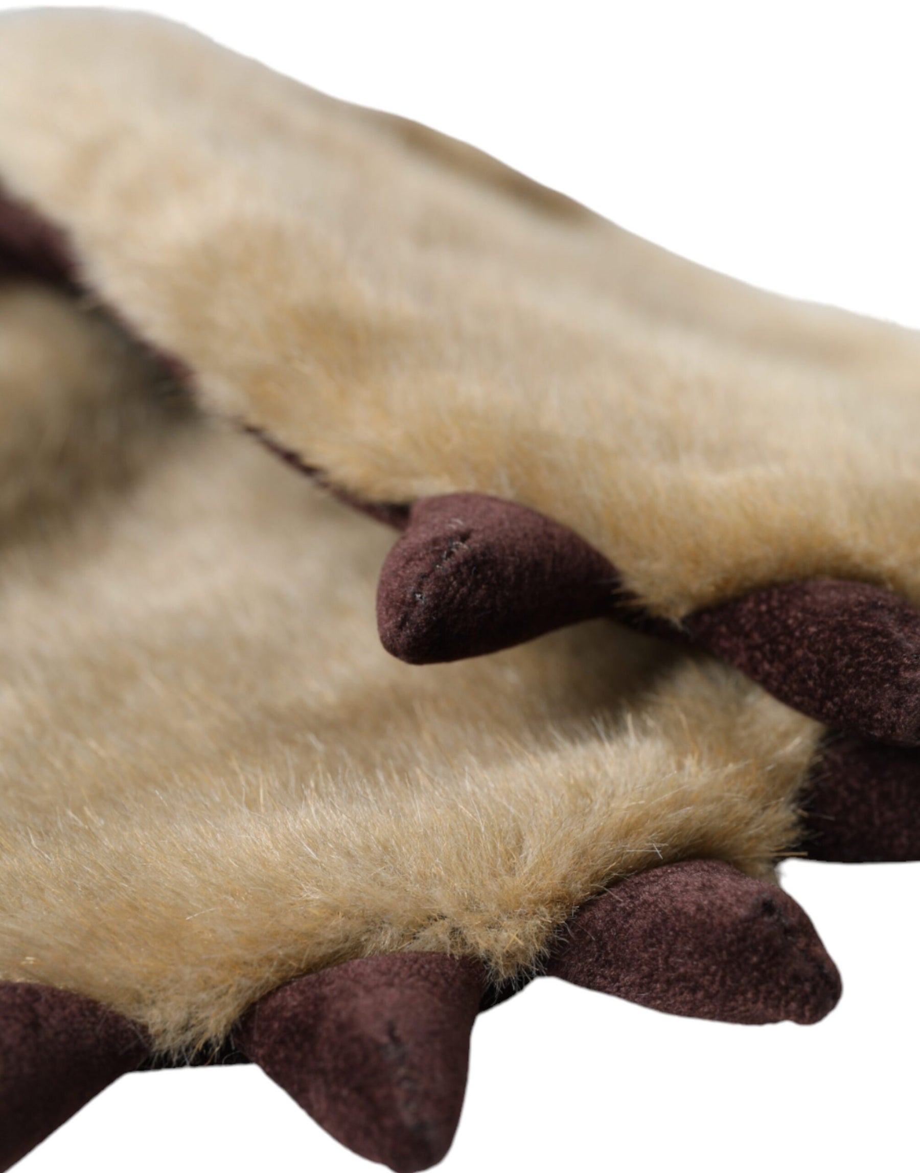 Dolce & Gabbana Beige Acrylic Knitted Fur Wrist Mitten Gloves | Regal Royce