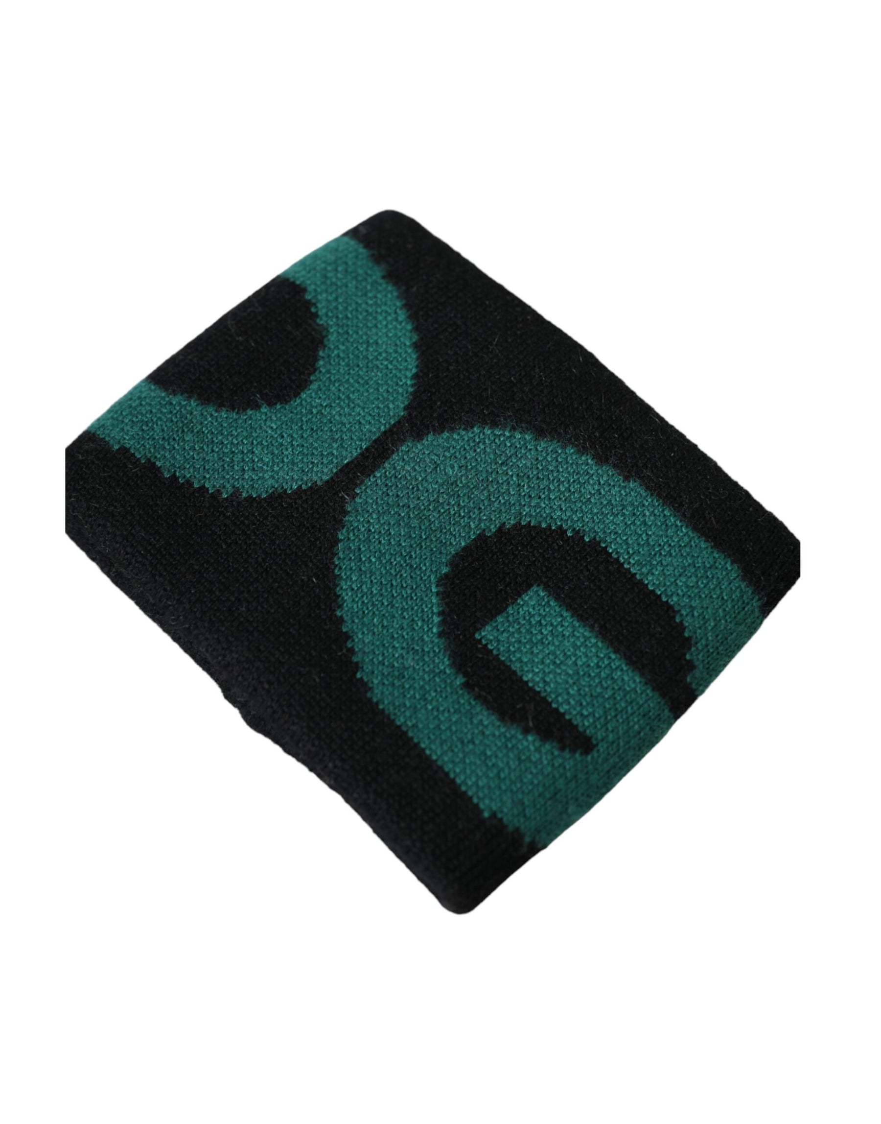 Dolce & Gabbana Black Green Wool Logo #DGMILLENNIALS Wristband | Regal Royce