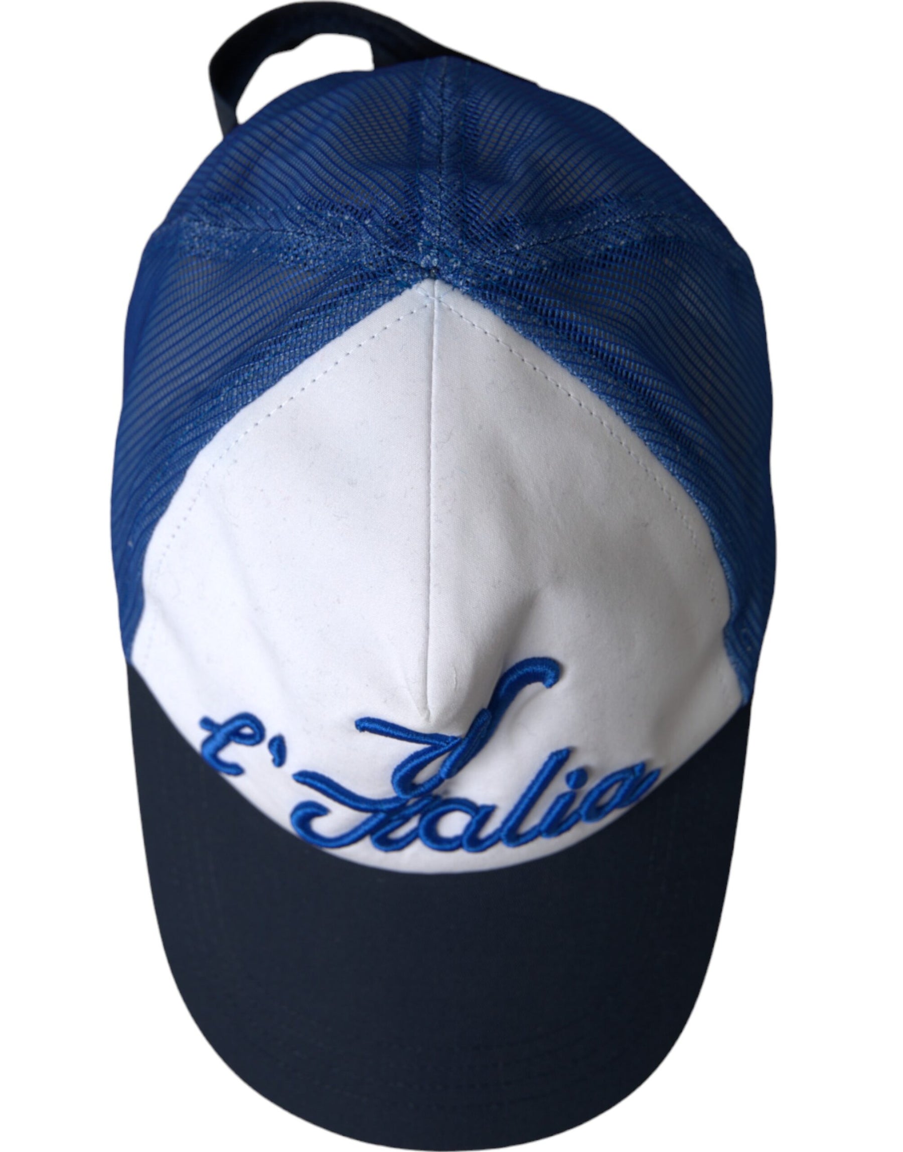 Dolce & Gabbana Blue White Black Italia Mesh Baseball Hat | Regal Royce