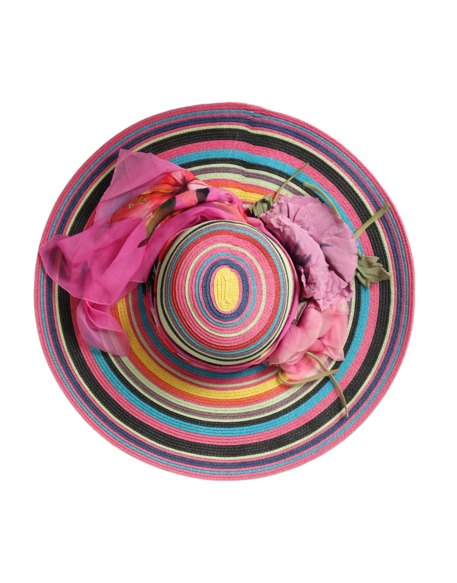 Dolce & Gabbana Multicolor Fantasy Wide Brim Floppy Hat | Regal Royce
