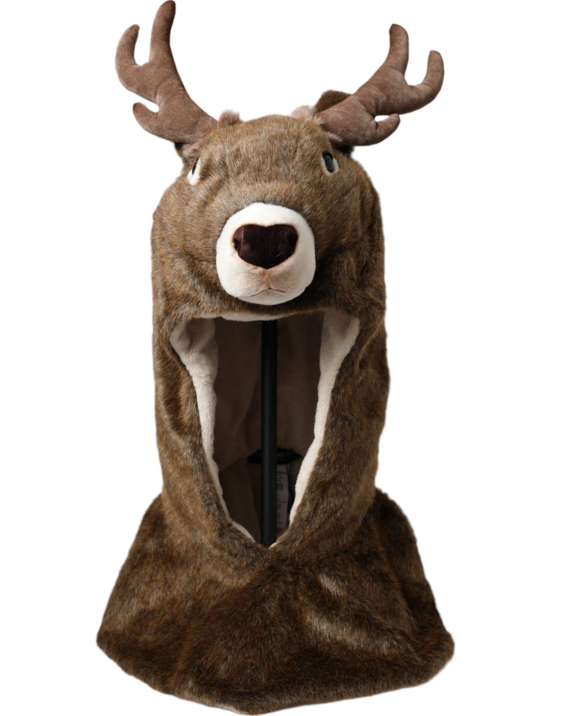 Dolce & Gabbana Brown Deer Faux Fur Whole Head Hat | Regal Royce