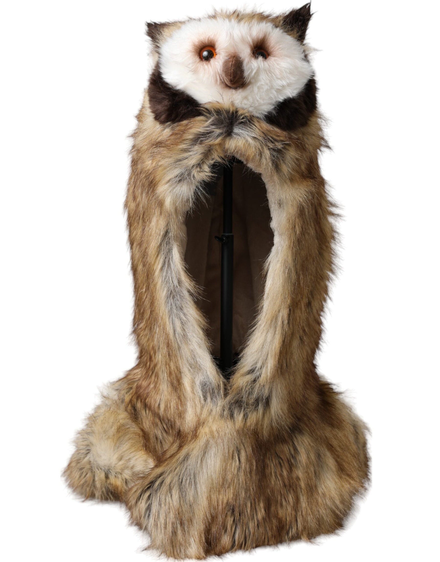 Dolce & Gabbana Brown Owl Faux Fur Whole Head Cap Hat | Regal Royce