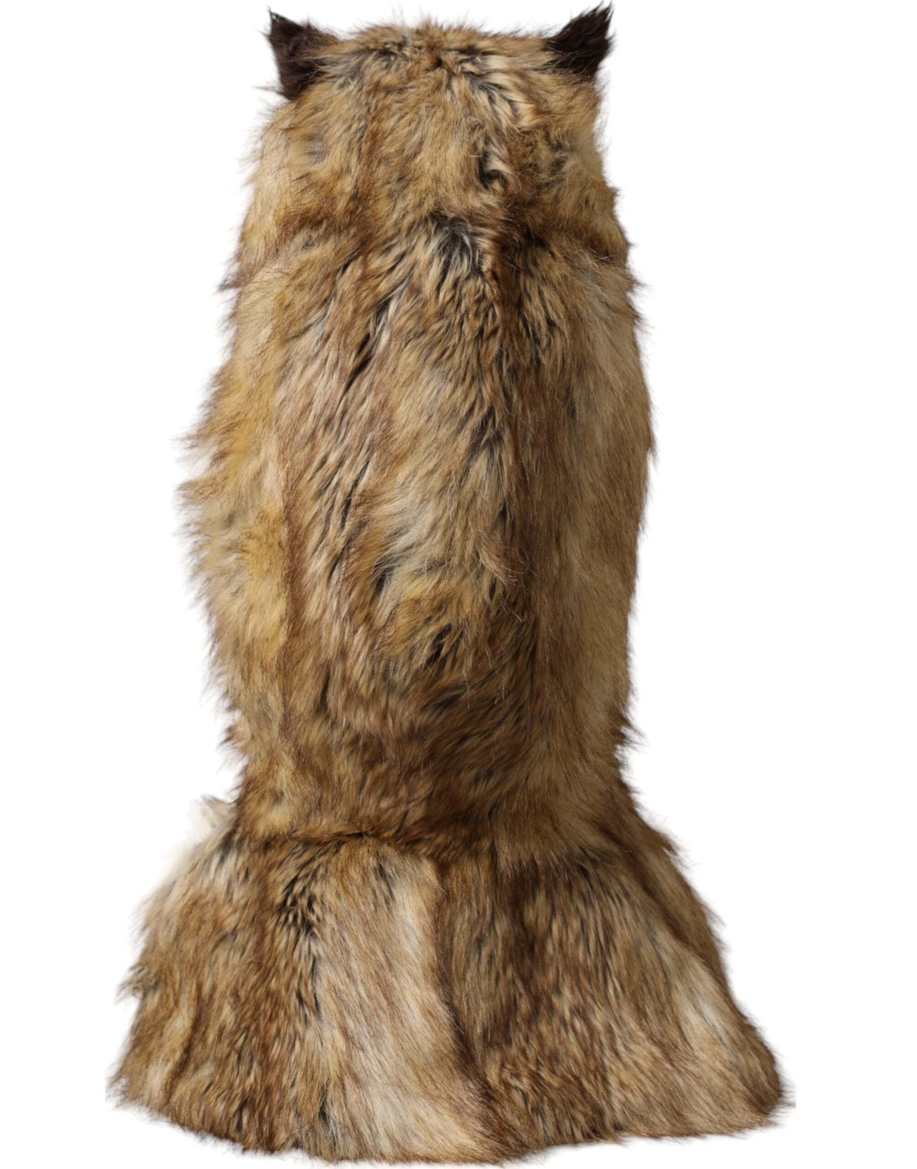 Dolce & Gabbana Brown Owl Faux Fur Whole Head Cap Hat | Regal Royce