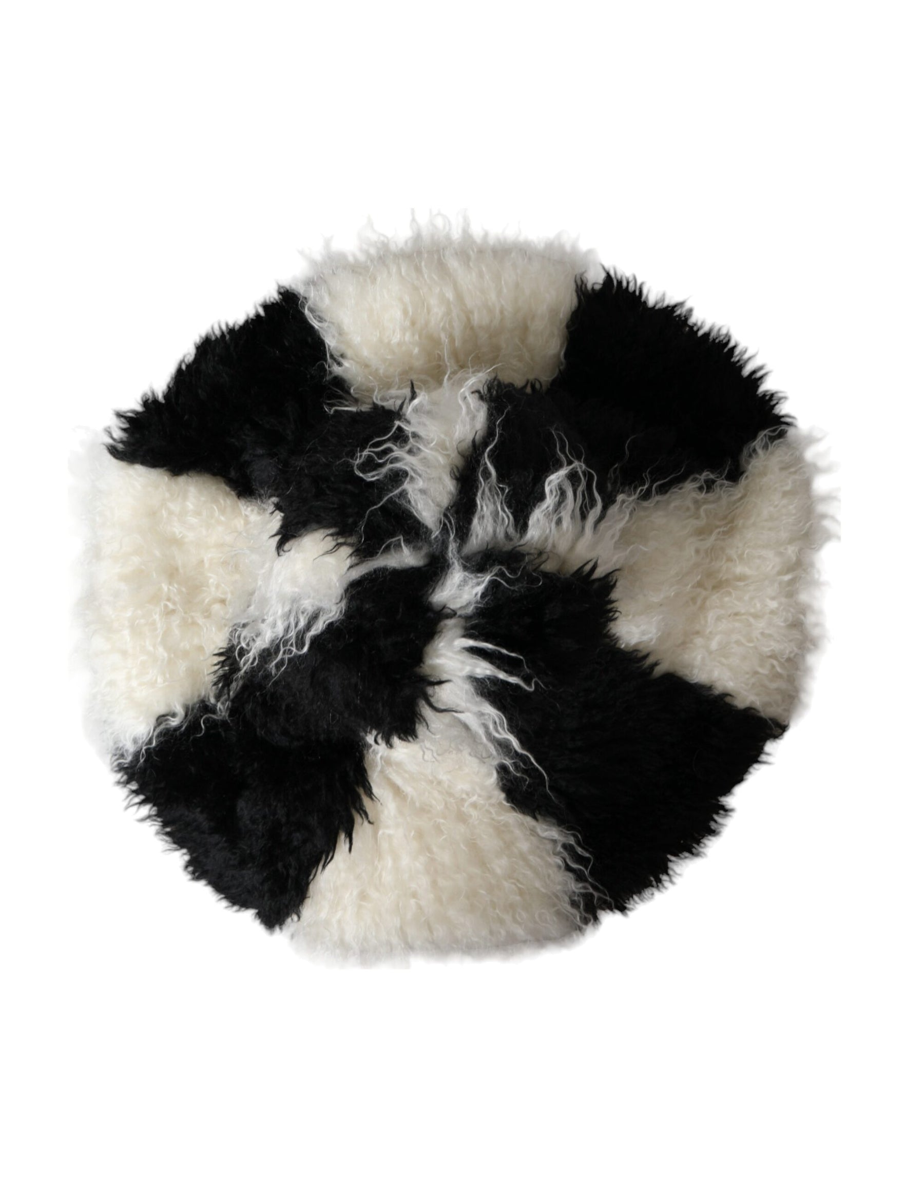 Dolce & Gabbana Black White Stripes Mohair Fur Bucket Hat | Regal Royce