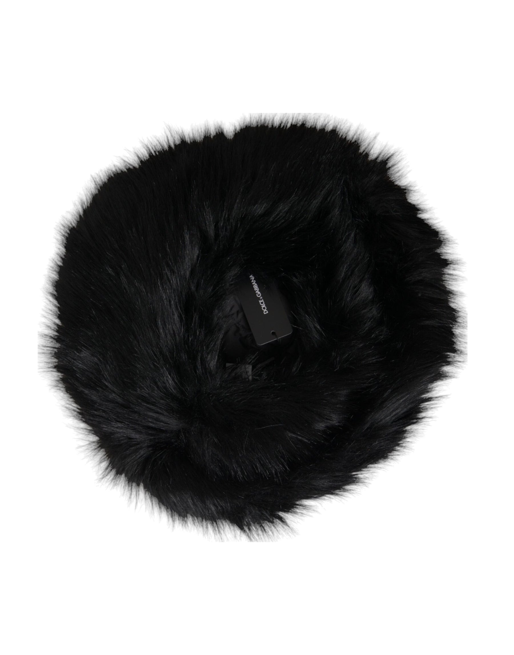 Dolce & Gabbana Black Faux Fur Womens Bucket Hat | Regal Royce