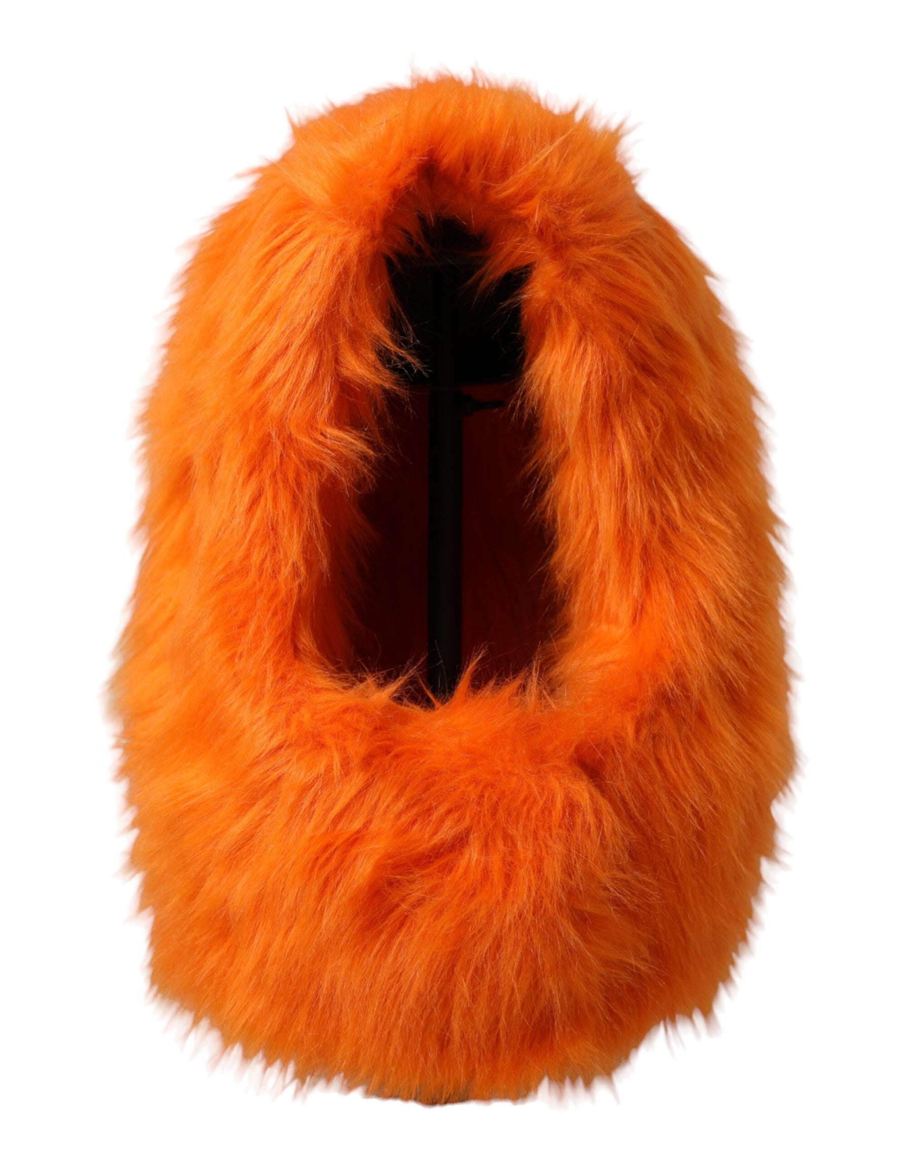Dolce & Gabbana Orange Faux Fur Whole Head Wrap Hat | Regal Royce