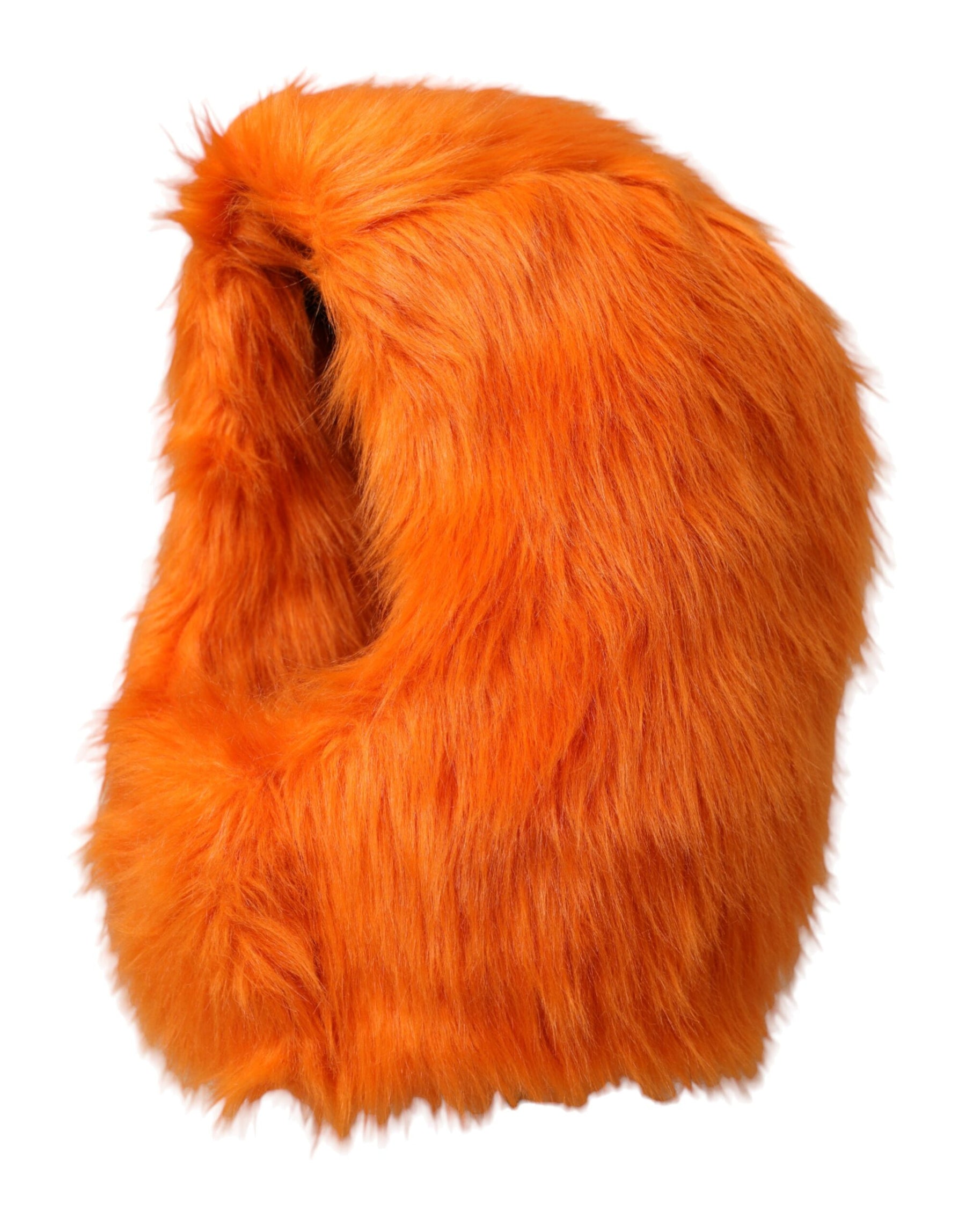 Dolce & Gabbana Orange Faux Fur Whole Head Wrap Hat | Regal Royce