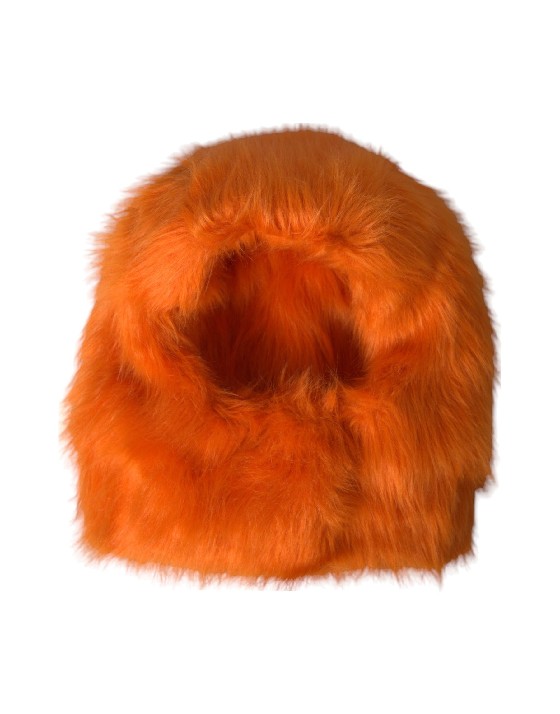 Dolce & Gabbana Orange Faux Fur Whole Head Wrap Hat | Regal Royce