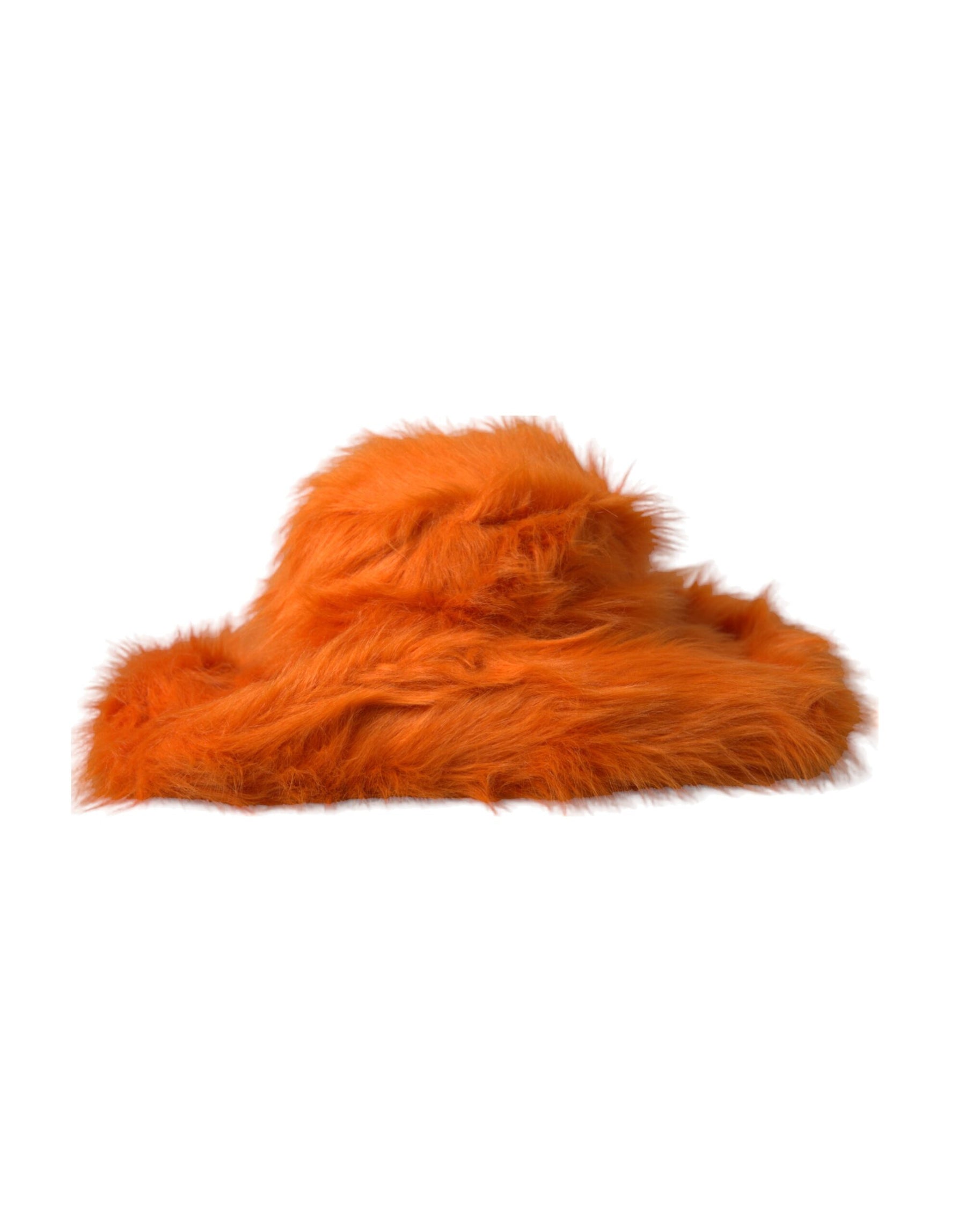 Dolce & Gabbana Orange Faux Fur Polyester Fedora Hat | Regal Royce