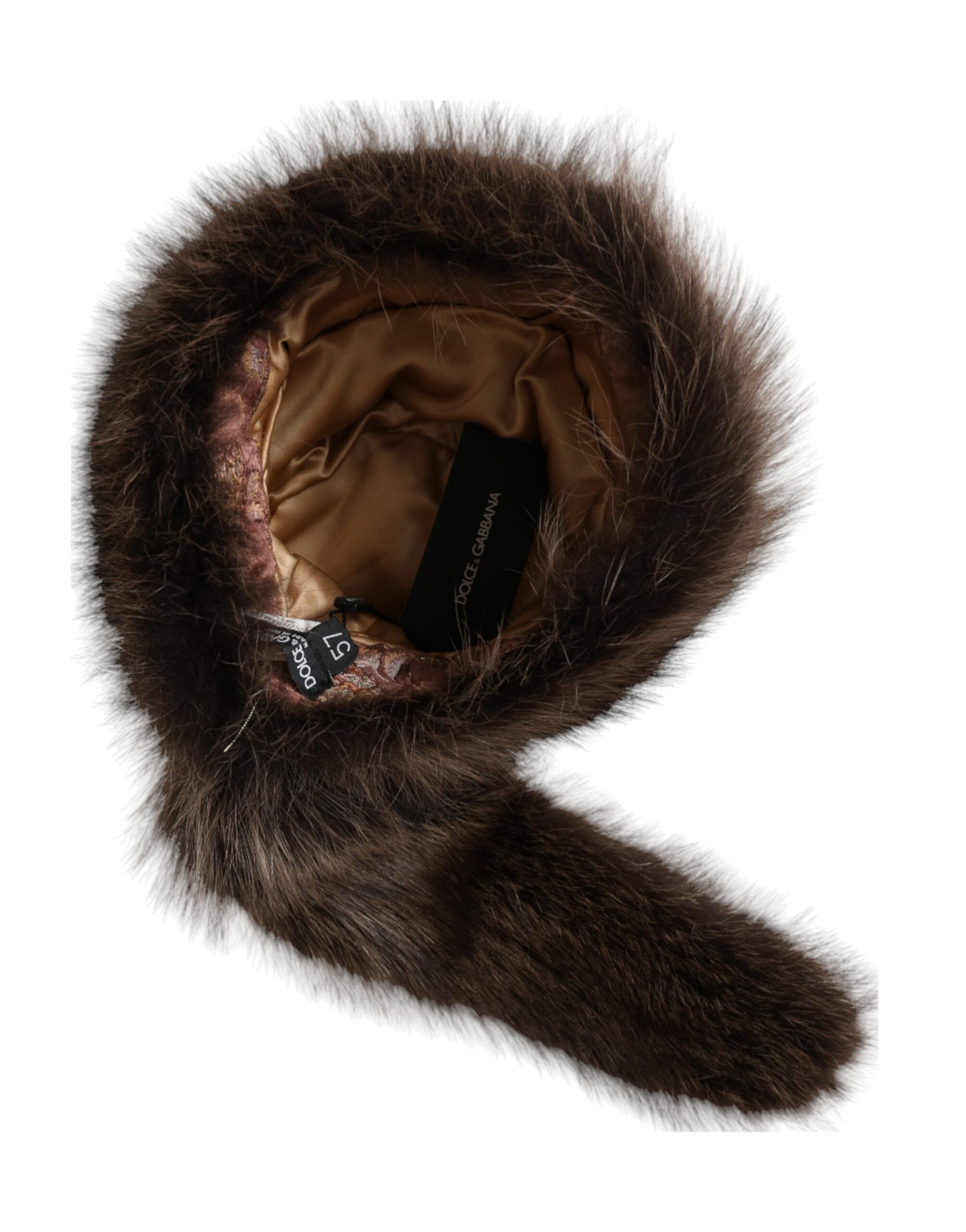 Dolce & Gabbana Women Brown Raccoon Fur Bucket Hat | Regal Royce