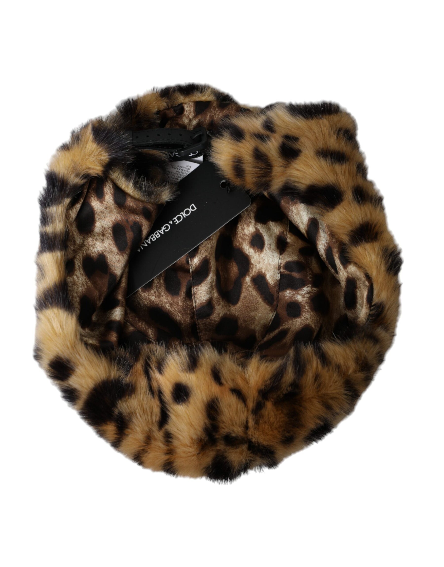 Dolce & Gabbana Brown Leopard Fur Women Bucket Hat | Regal Royce