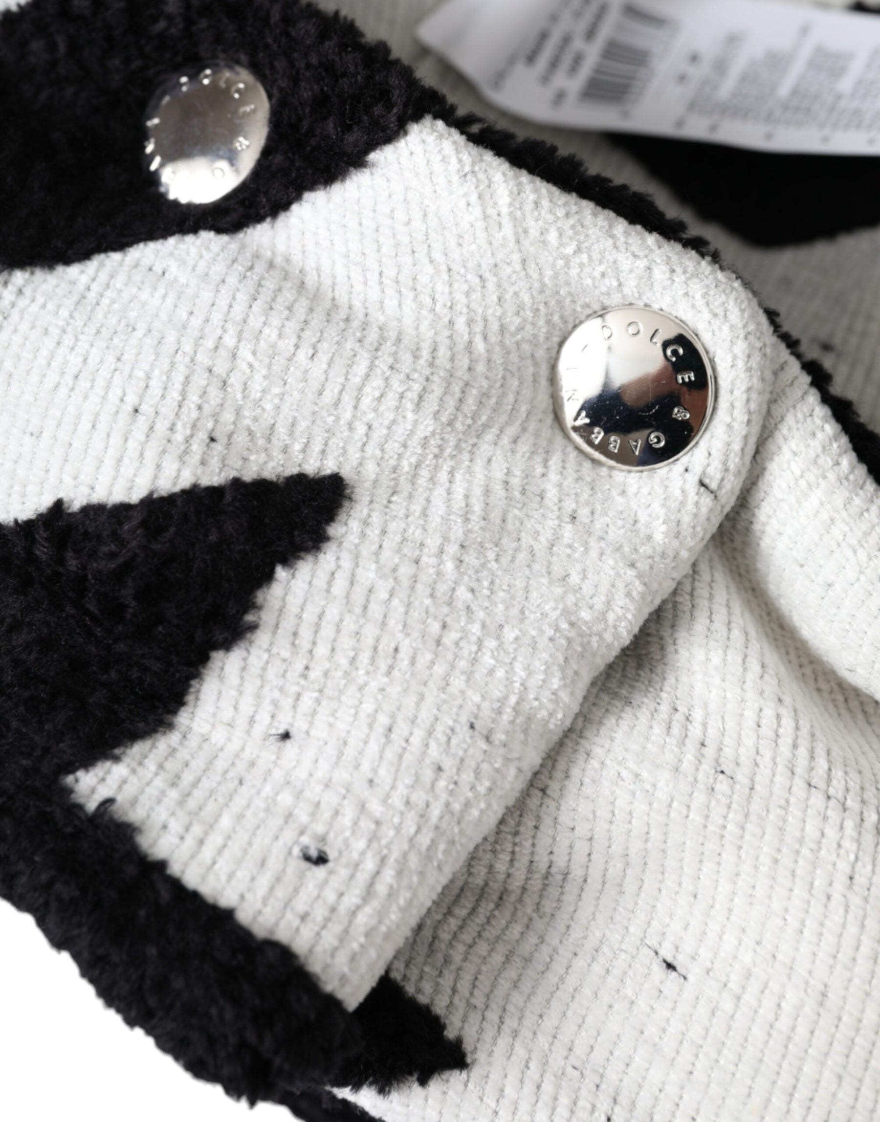 Dolce & Gabbana Black White Wool Whole Head Wrap Hat | Regal Royce