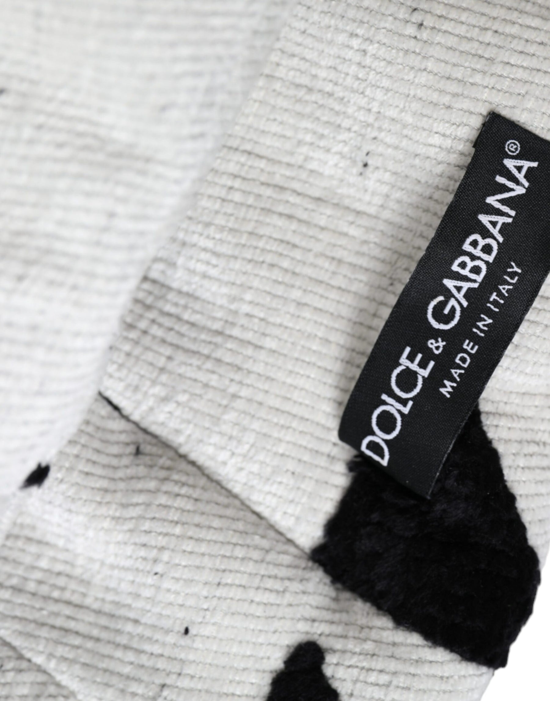 Dolce & Gabbana Black White Wool Whole Head Wrap Hat | Regal Royce