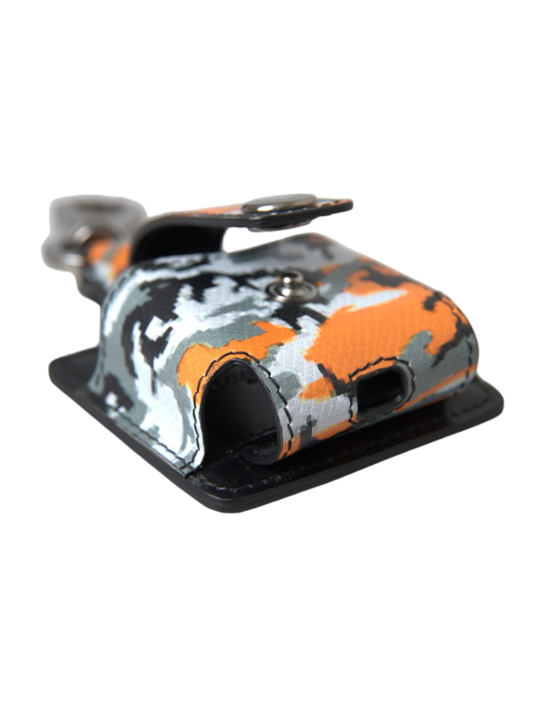 Dolce & Gabbana Multicolor Camouflage Print Leather Metal Airpods Case | Regal Royce