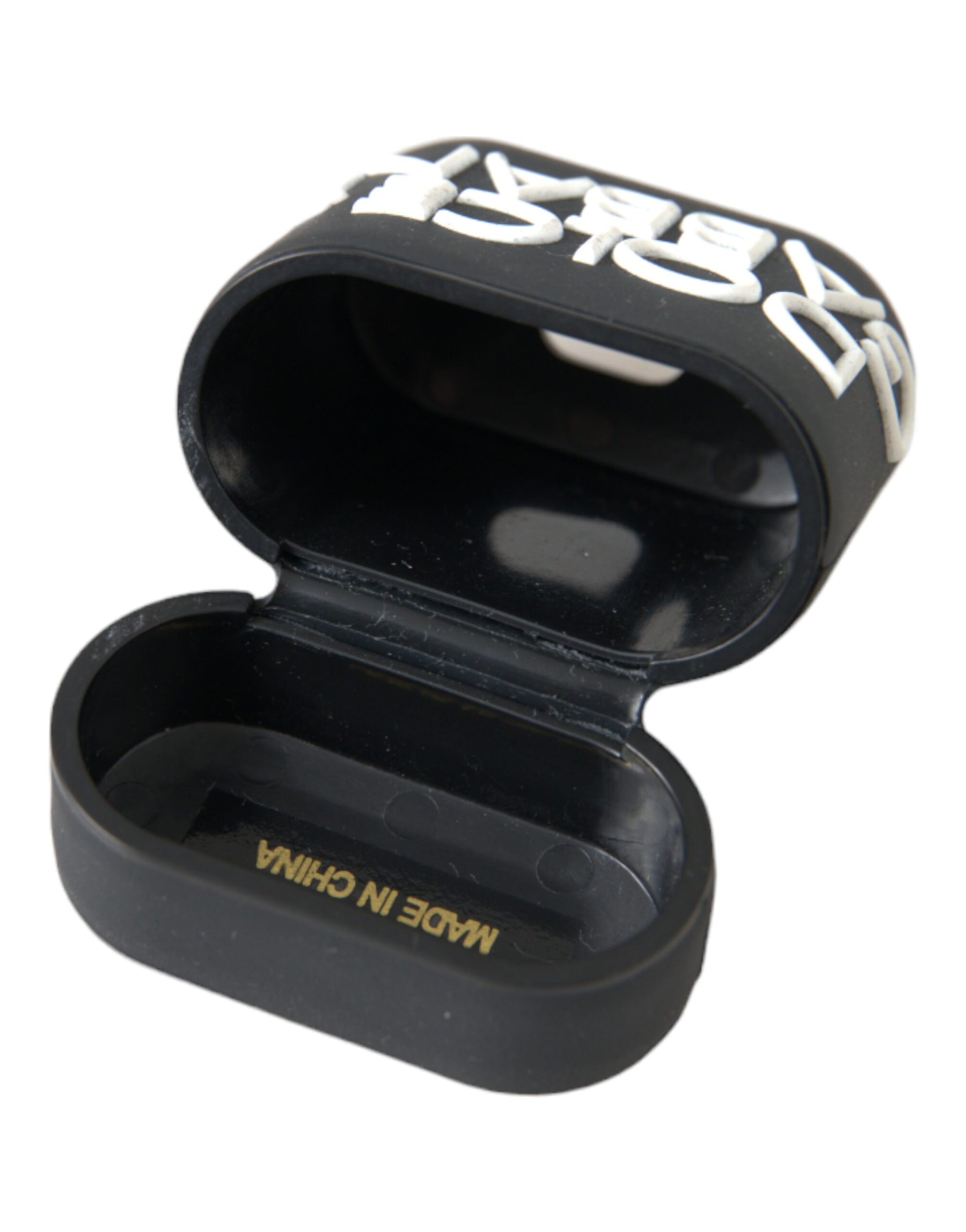 Dolce & Gabbana Black White Silicone Embossed Logo Airpods Case | Regal Royce