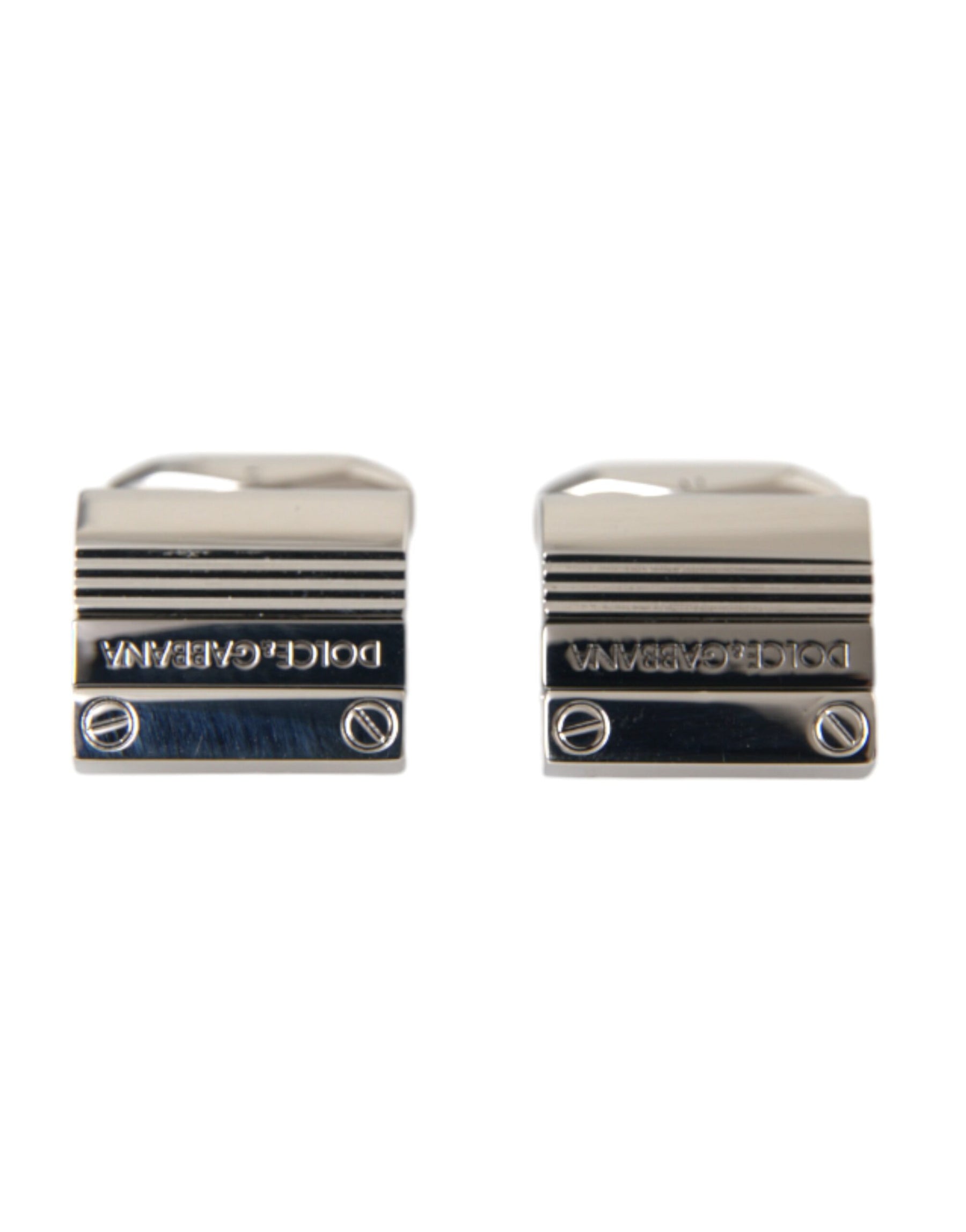 Dolce & Gabbana Silver Plated Metal Brass DG Logo Pin Cufflinks | Regal Royce