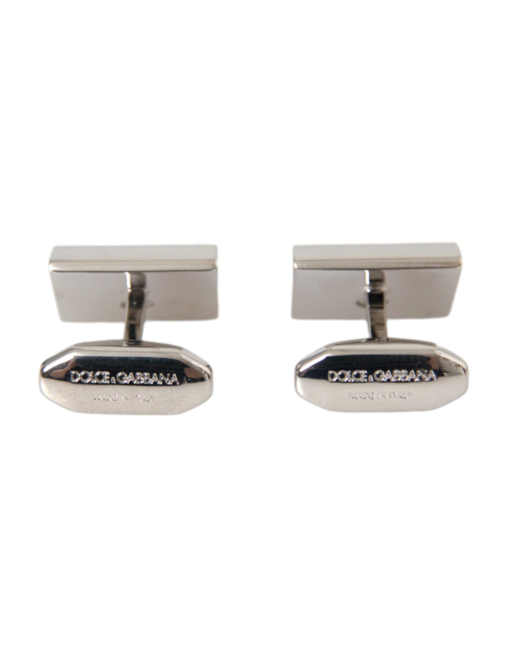 Dolce & Gabbana Silver Plated Metal Brass DG Logo Pin Cufflinks | Regal Royce