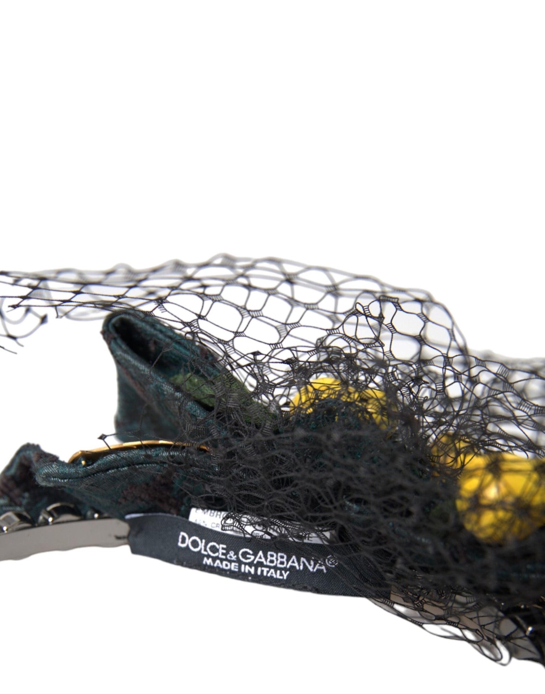 Dolce & Gabbana Black Lemons Sicily Purple Crystal Net Headband Diadem | Regal Royce