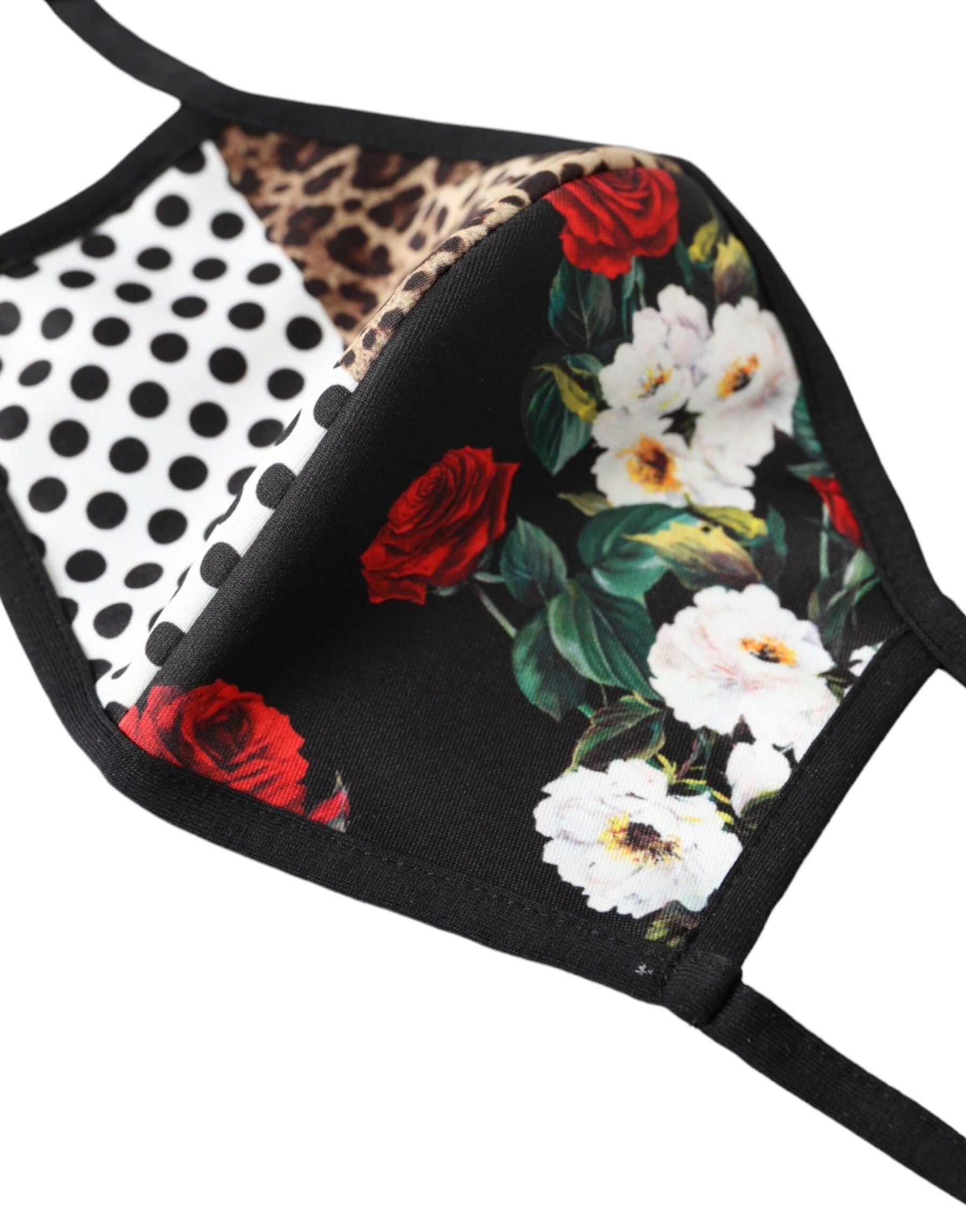 Dolce & Gabbana Multicolor Leopard Floral Elastic Ear Strap Face Mask | Regal Royce