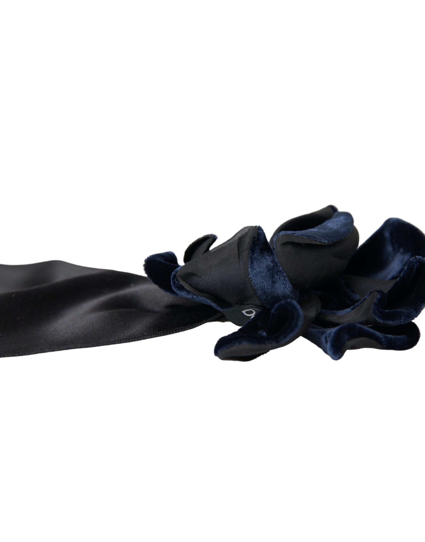 Dolce & Gabbana Black Silk Gold Brass Floral Hair Pin Brooch | Regal Royce