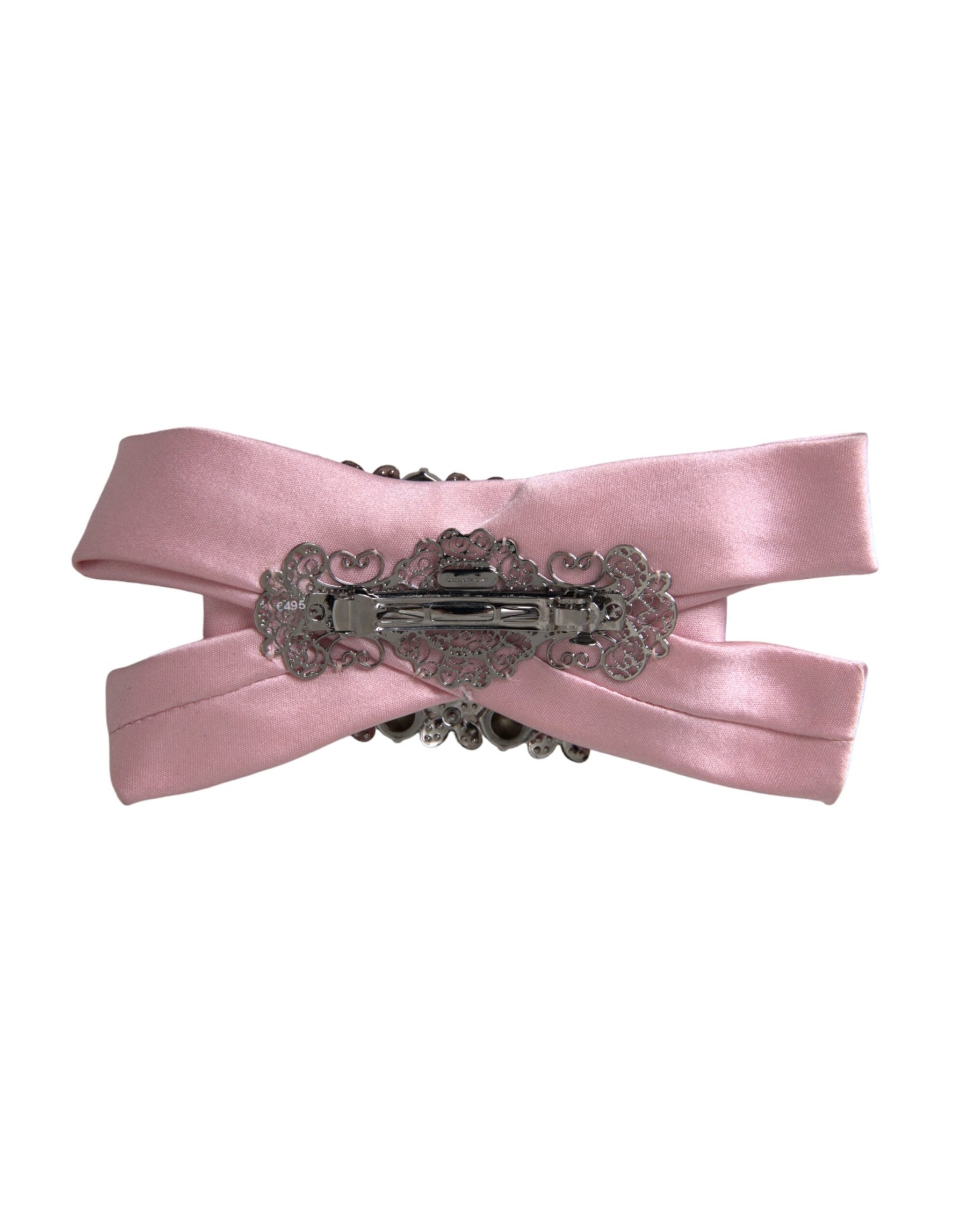 Dolce & Gabbana Pink Satin Crystal Jewelry Brooch Hair Pin | Regal Royce