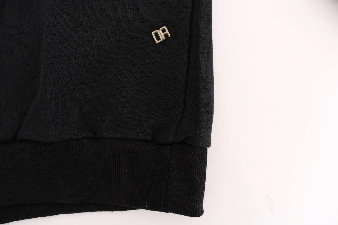 Daniele Alessandrini Black Gym Casual Hooded Cotton Sweater | Regal Royce