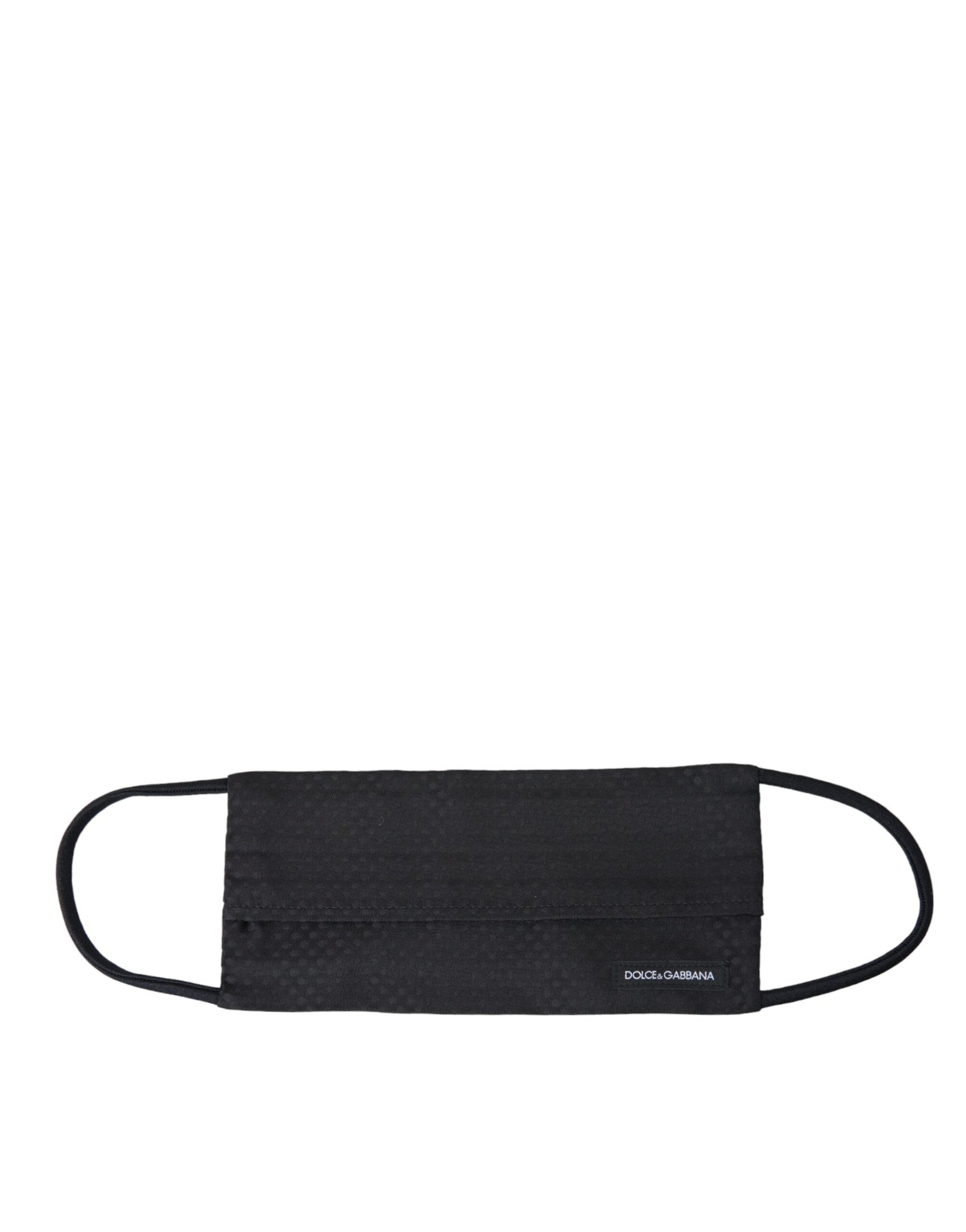 Dolce & Gabbana Black 100% Silk Adjustable Necktie Face Mask | Regal Royce