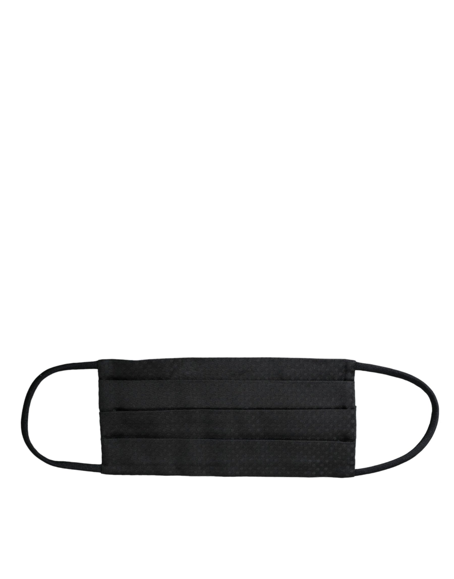 Dolce & Gabbana Black 100% Silk Adjustable Necktie Face Mask | Regal Royce
