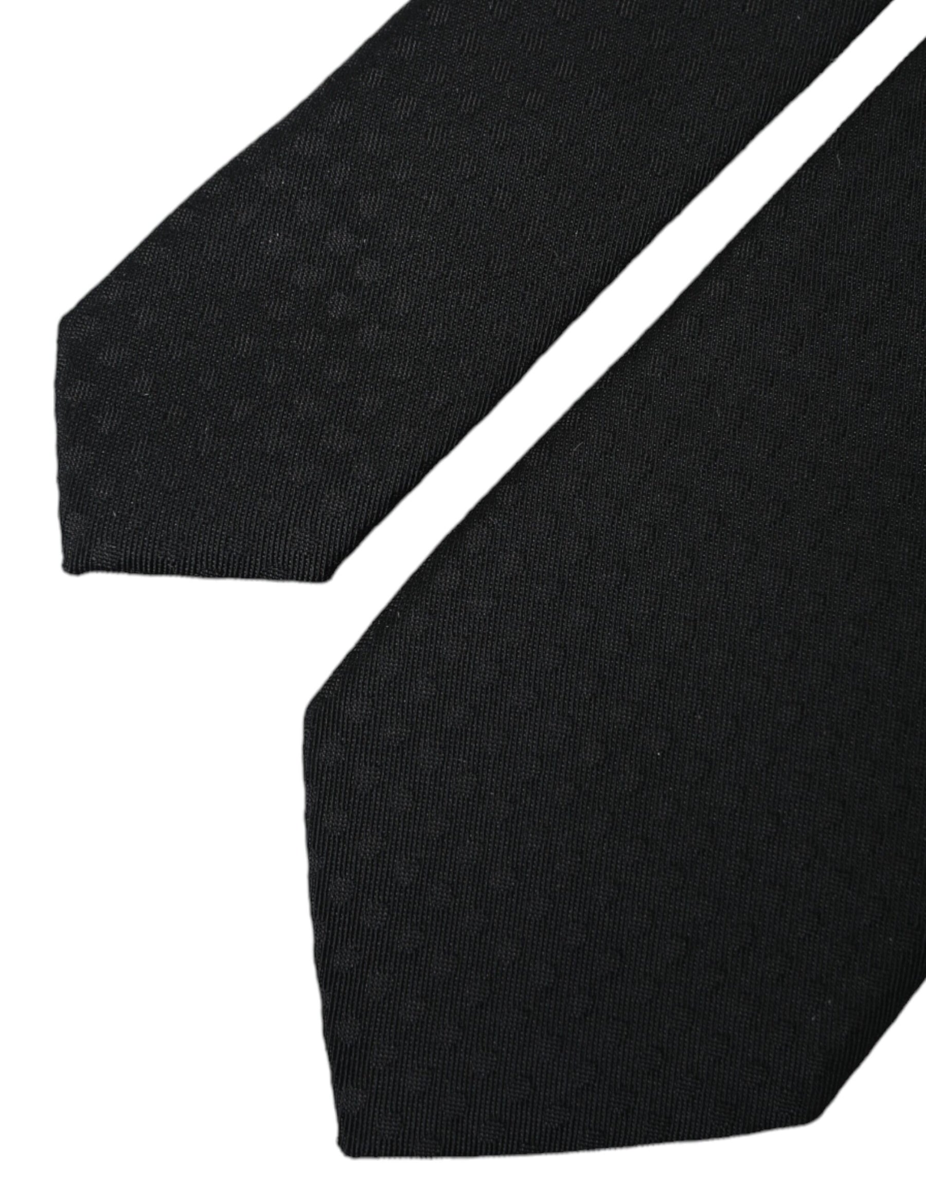 Dolce & Gabbana Black 100% Silk Adjustable Necktie Face Mask | Regal Royce
