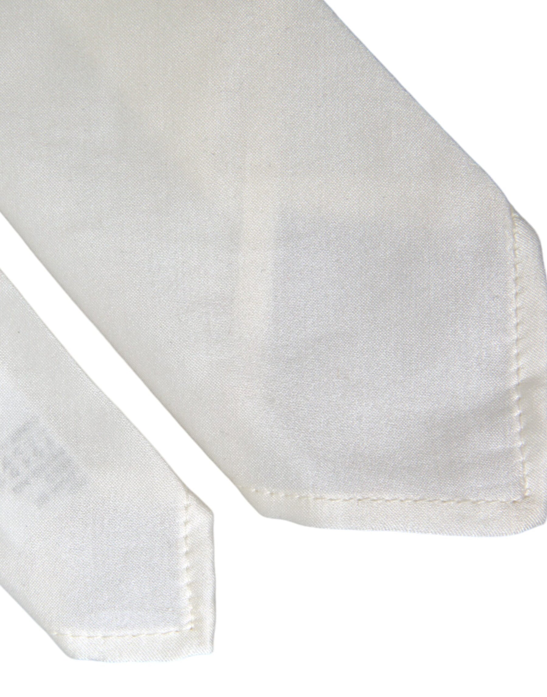 Dolce & Gabbana White Silk Blend Adjustable Tie Men | Regal Royce