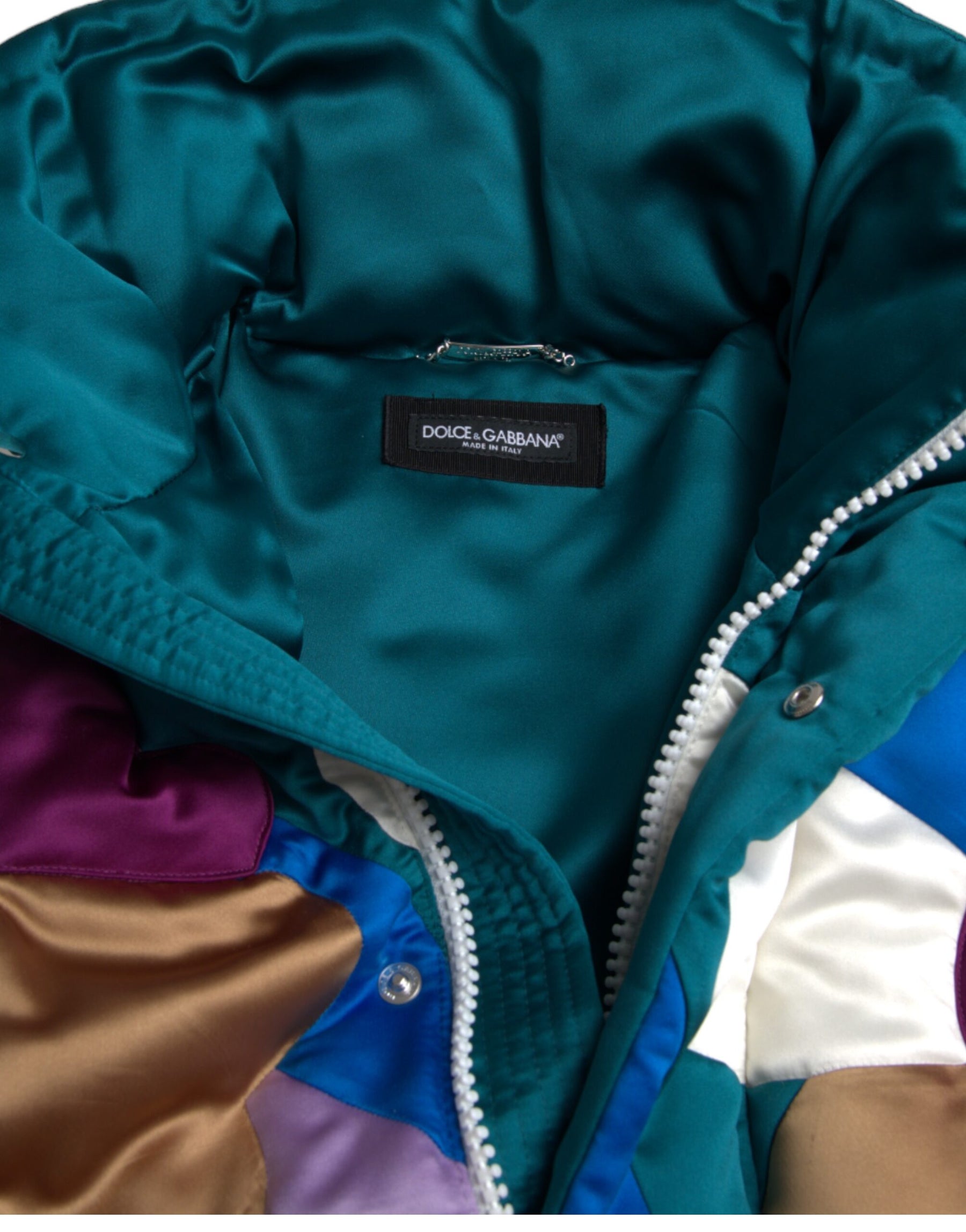 Dolce & Gabbana Multicolor Floral Windbreaker Puffer Jacket | Regal Royce