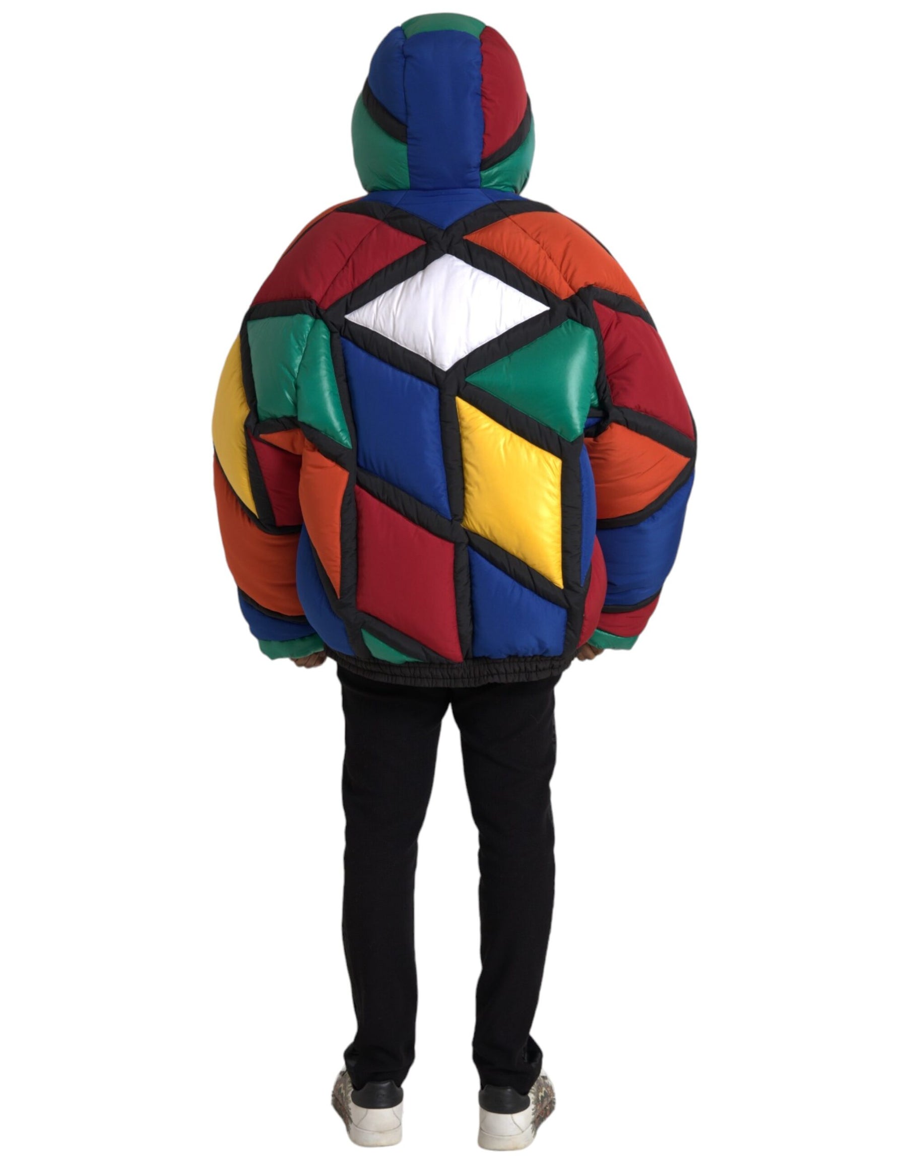 Dolce & Gabbana Multicolor Quilted Hooded Puffer Jacket | Regal Royce